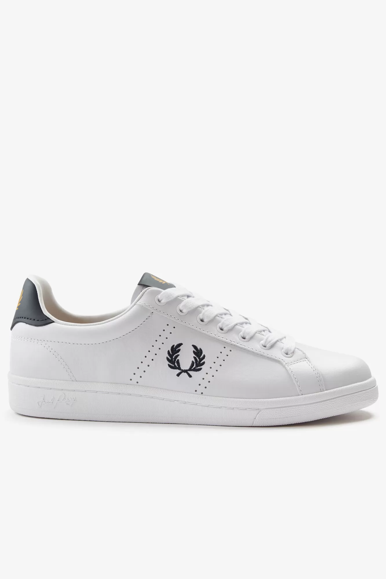 Sale Fred Perry B721 Leather Trainer Printed White