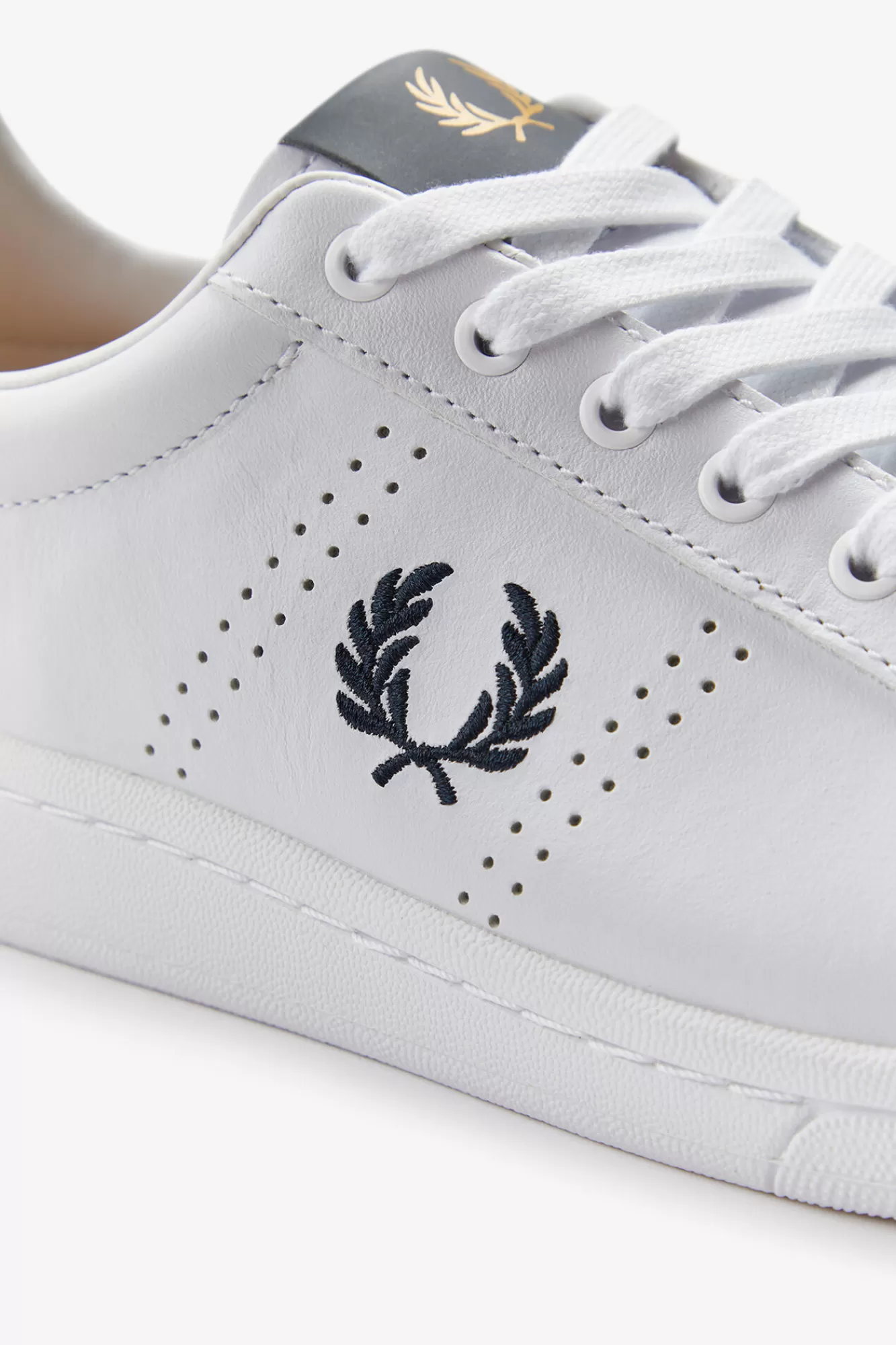 Sale Fred Perry B721 Leather Trainer Printed White