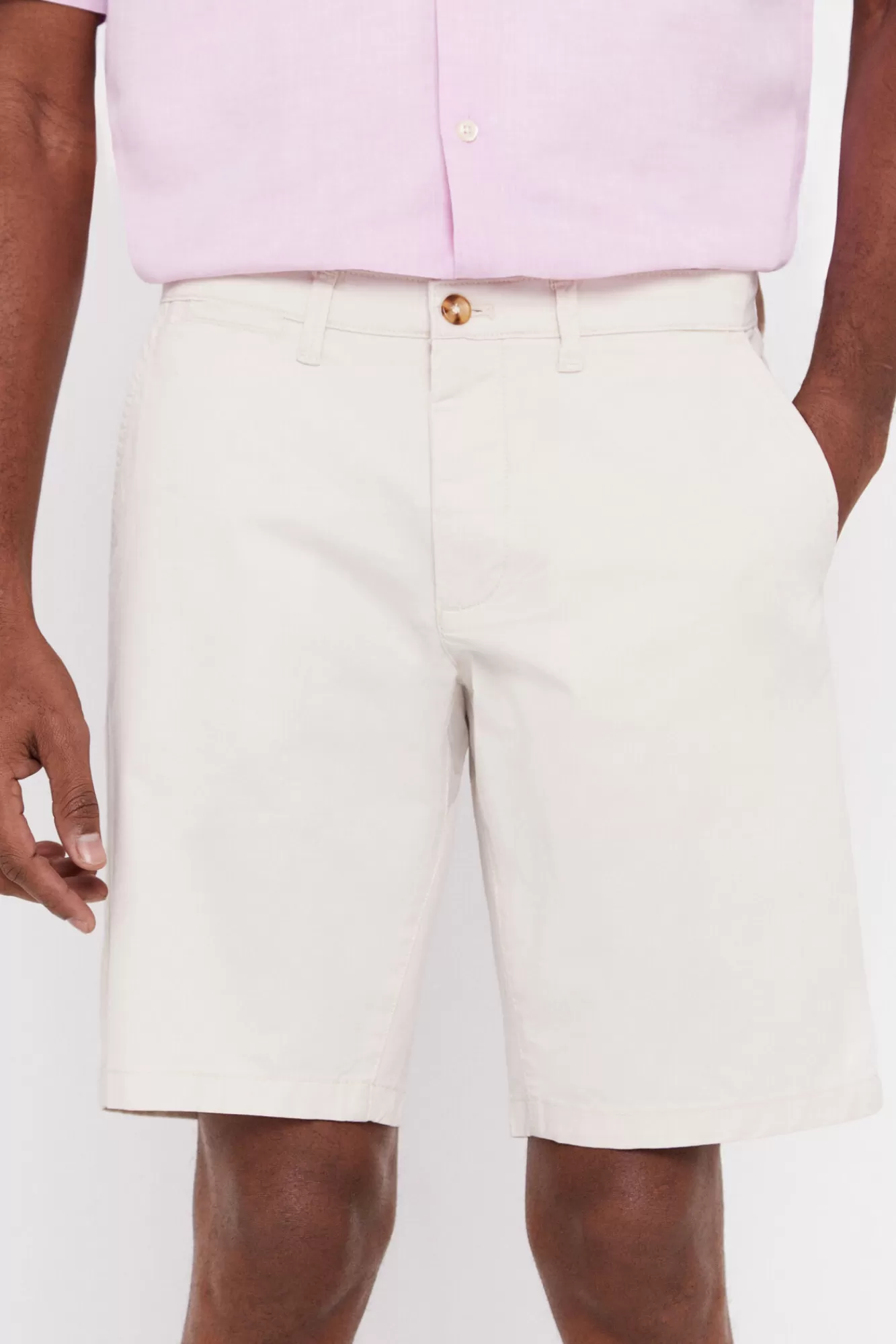 Sale Cortefiel Basic Chino Bermuda Shorts Ivory