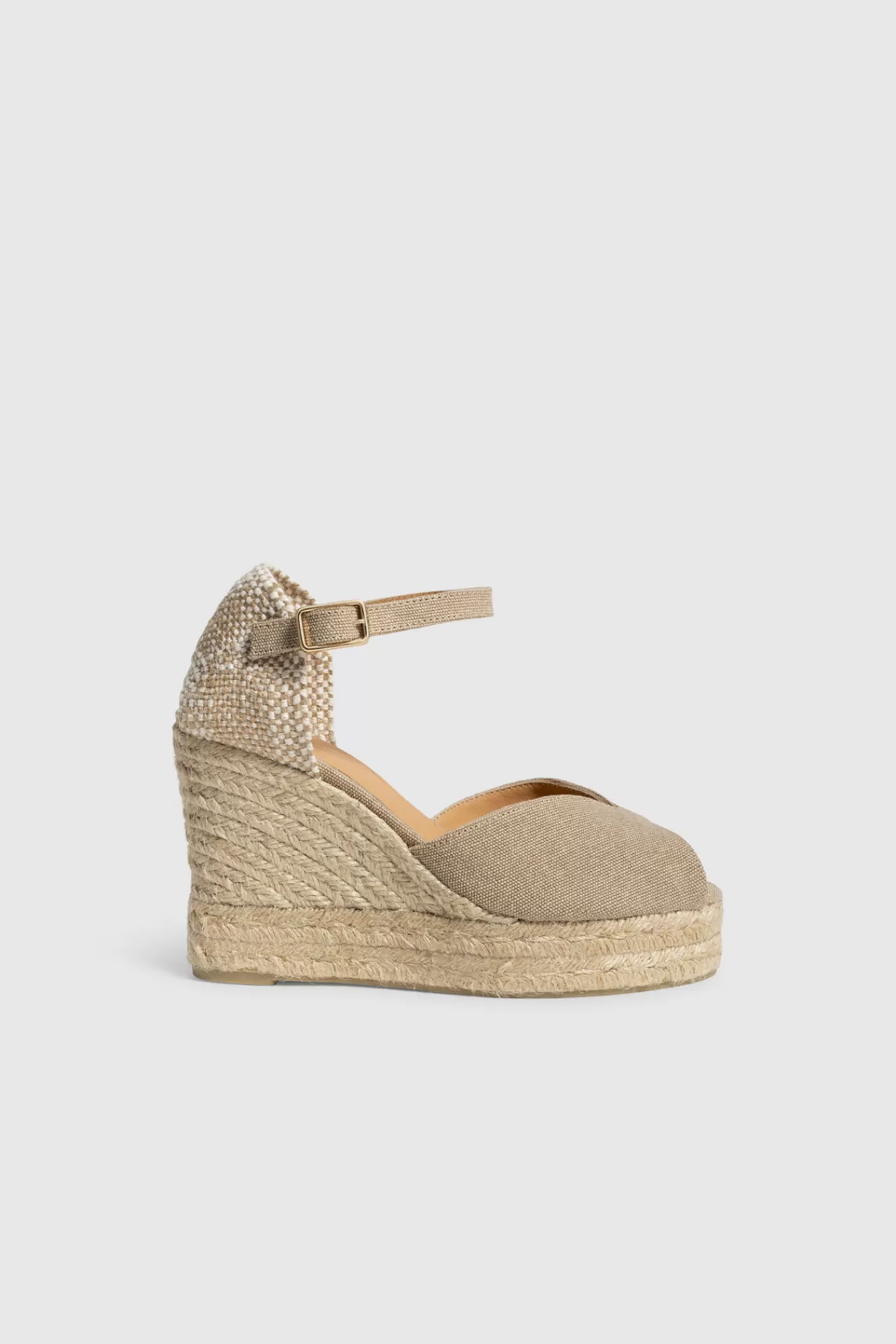 Hot Castañer Bianca Canvas Wedge Sandal Nude