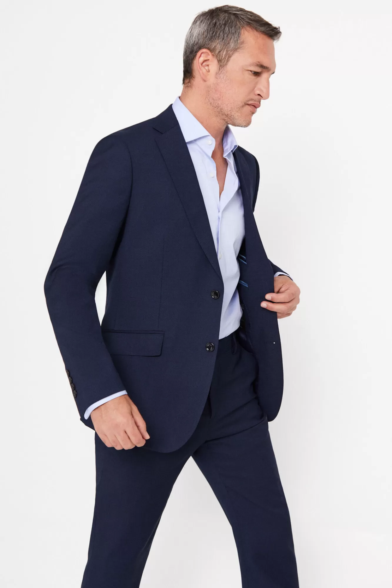 Store Cortefiel Bird's Eye Tailored Fit Coolmax® Blazer Navy