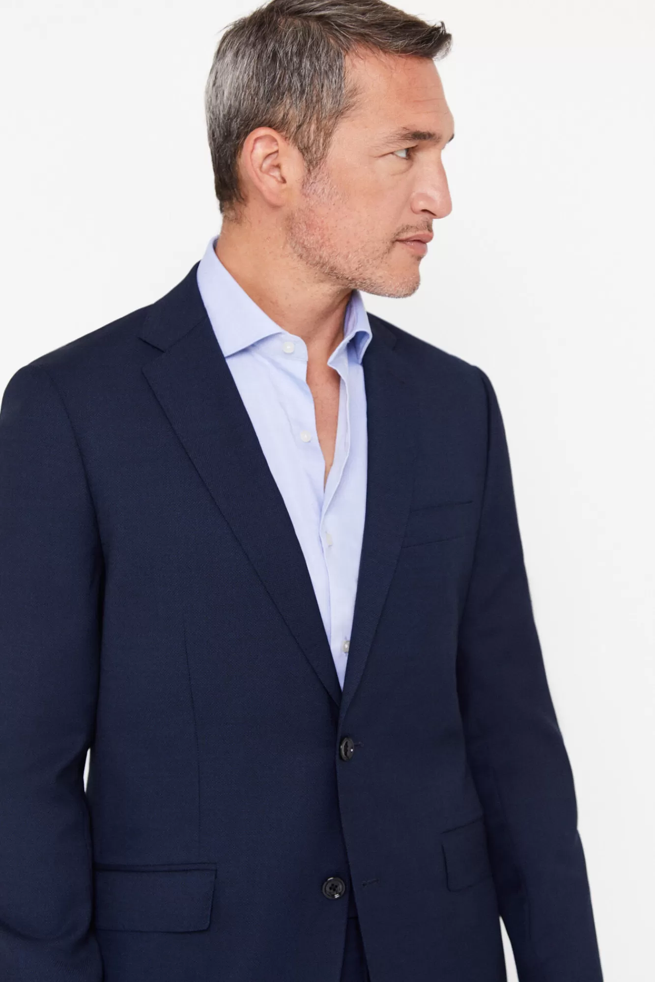 Store Cortefiel Bird's Eye Tailored Fit Coolmax® Blazer Navy