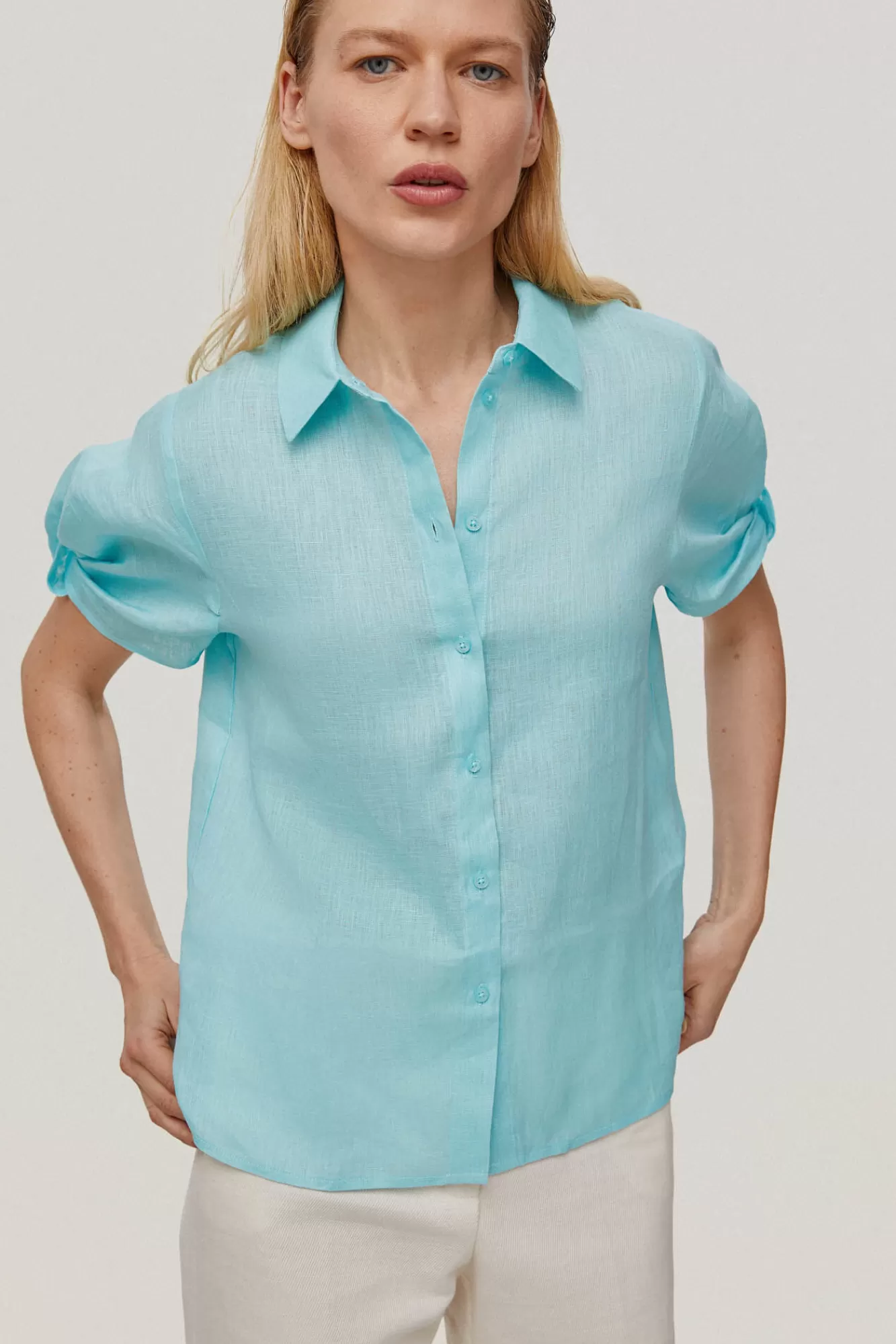 Sale Pedro del Hierro Blouse With Cuff Details Blue