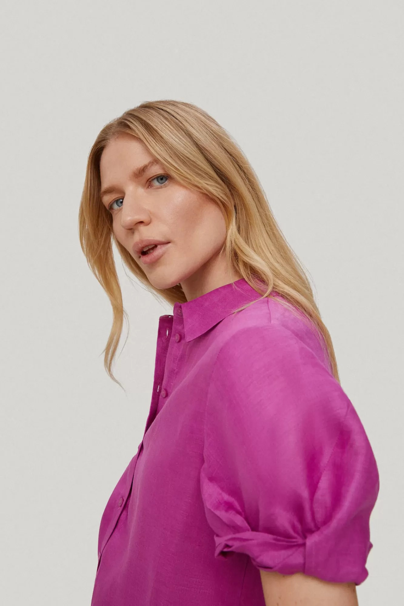 New Pedro del Hierro Blouse With Cuff Details Pink