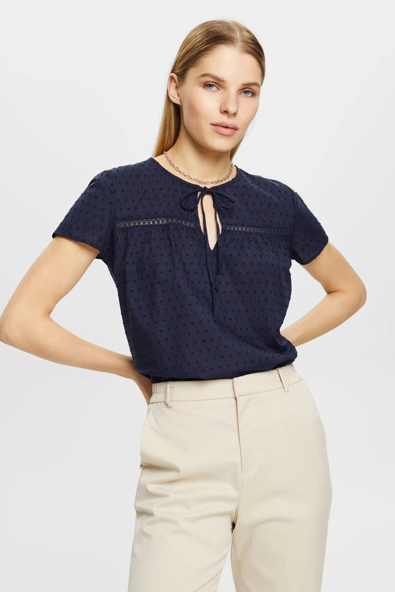 Best Esprit Blusa Algodon Holgada Lazada Navy