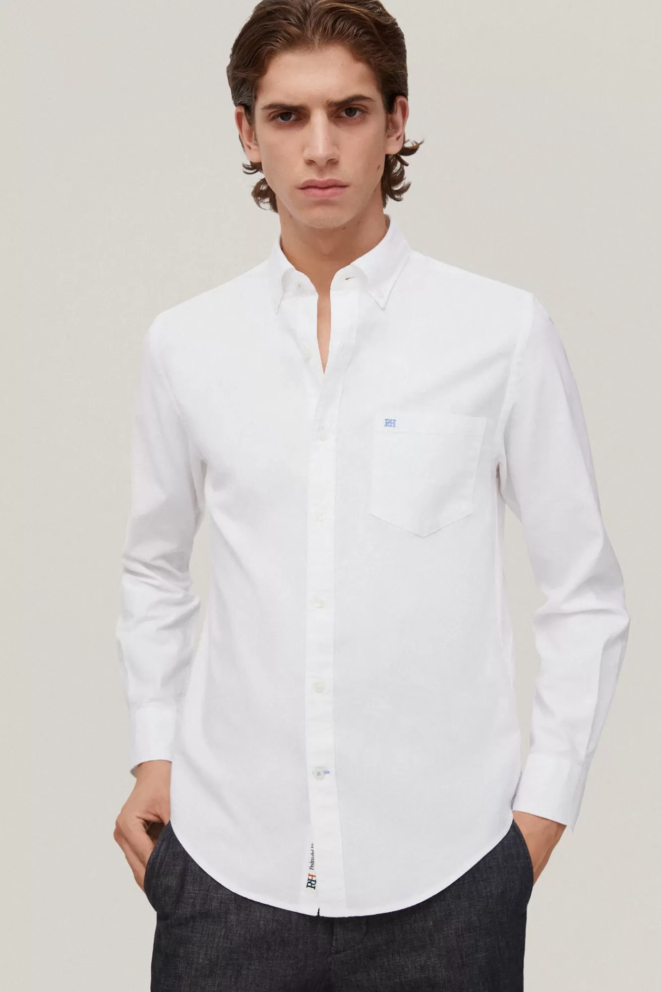 New Pedro del Hierro Camisa Iconic Oxford Lisa White