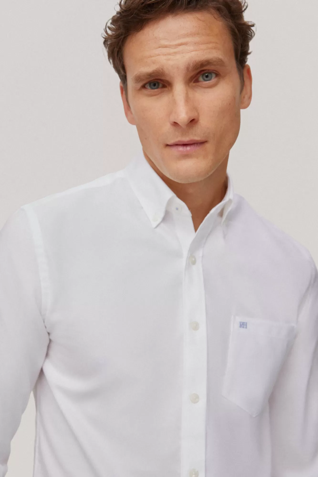 Hot Pedro del Hierro Camisa Non Iron Oxford Liso White