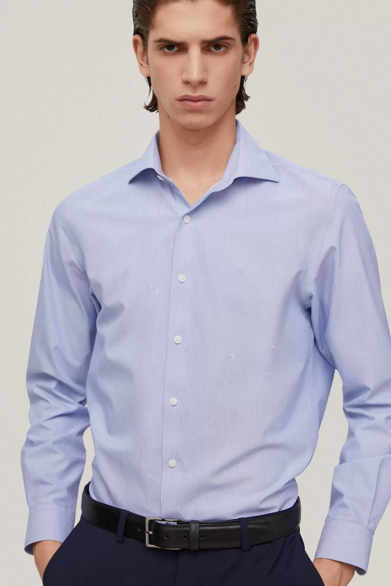 Outlet Pedro del Hierro Camisa Vestir Mil Rayas Non Iron + Antimanchas Blue