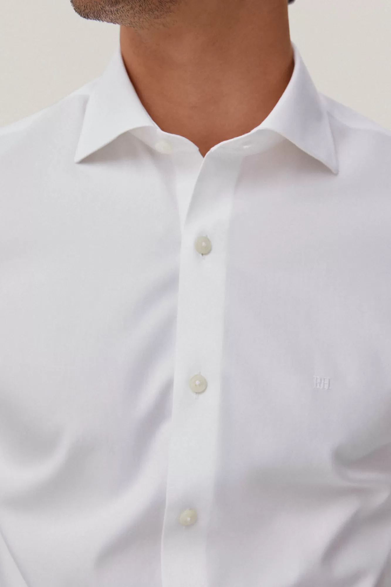 Store Pedro del Hierro Camisa Vestir Pinpoint Liso Non Iron + Antimanchas White