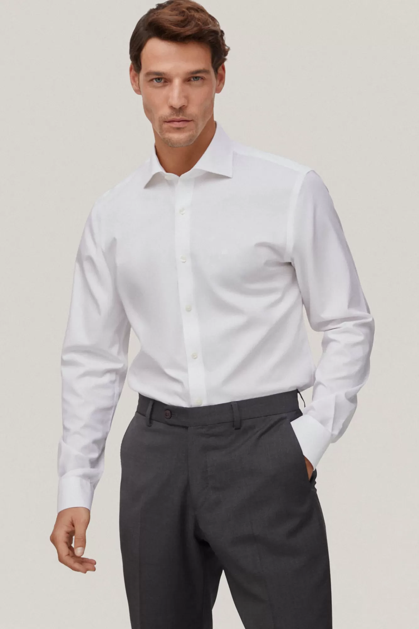 Store Pedro del Hierro Camisa Vestir Pinpoint Liso Non Iron + Antimanchas White