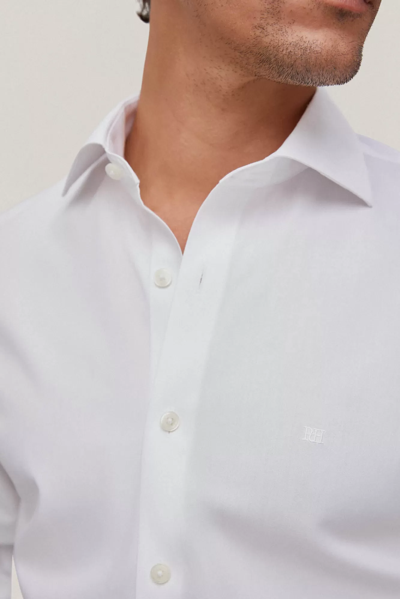 Flash Sale Pedro del Hierro Camisa Vestir Pinpoint Liso Non Iron + Antimanchas White