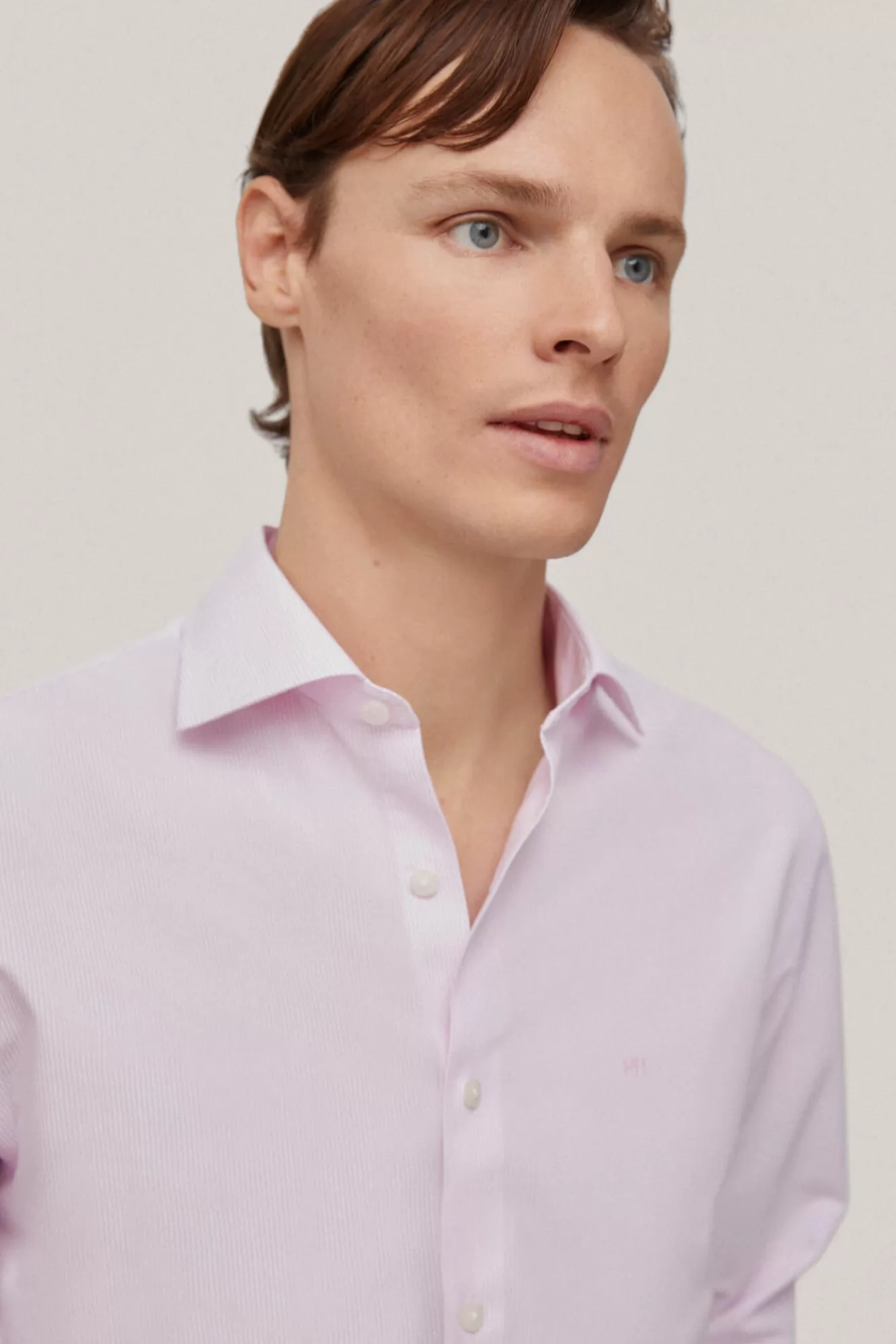 Shop Pedro del Hierro Camisa Vestir Raya Fina Non Iron + Antimanchas Pink