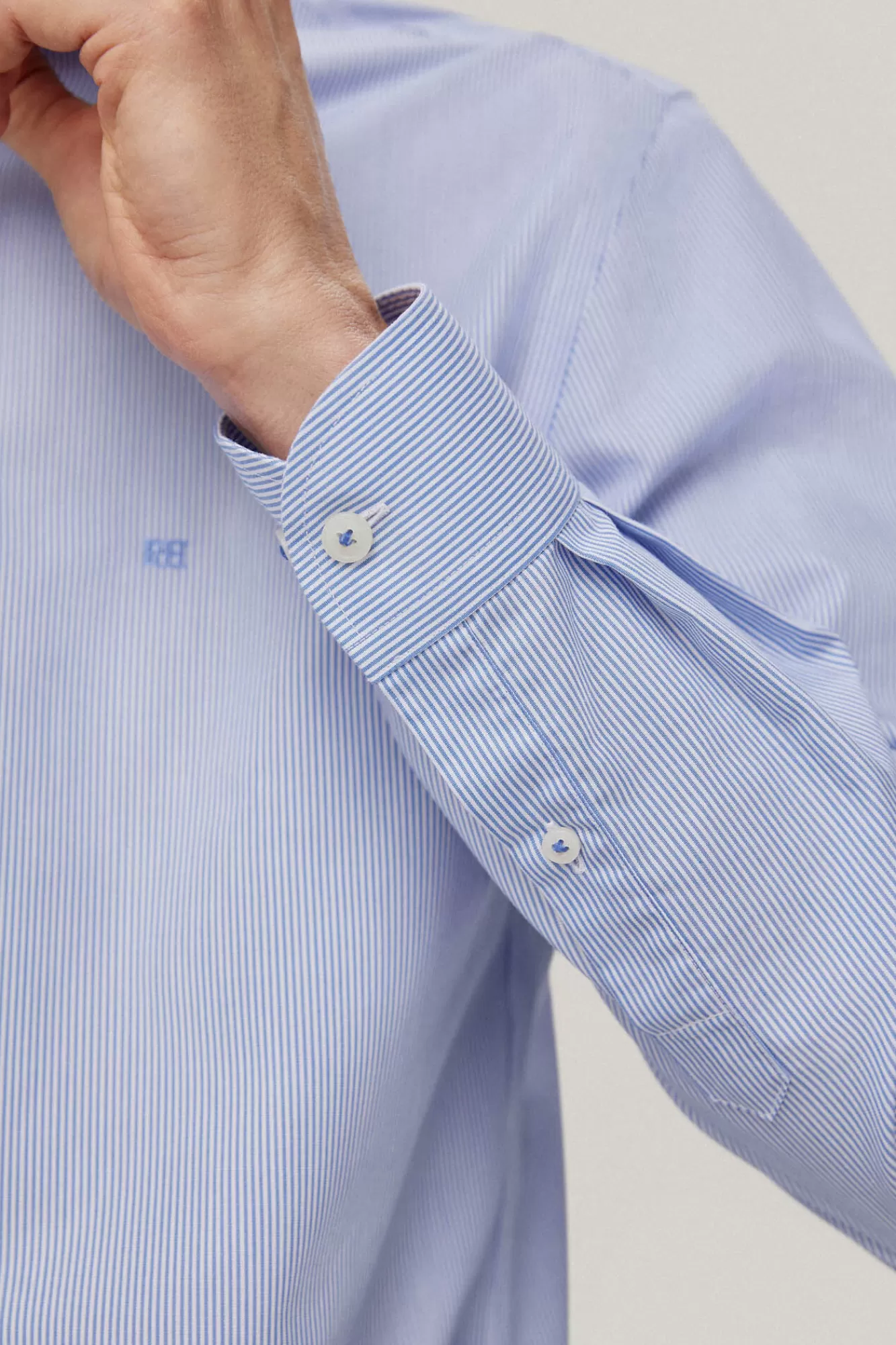 Sale Pedro del Hierro Camisa Vestir Raya Fina Non Iron + Antimanchas Blue