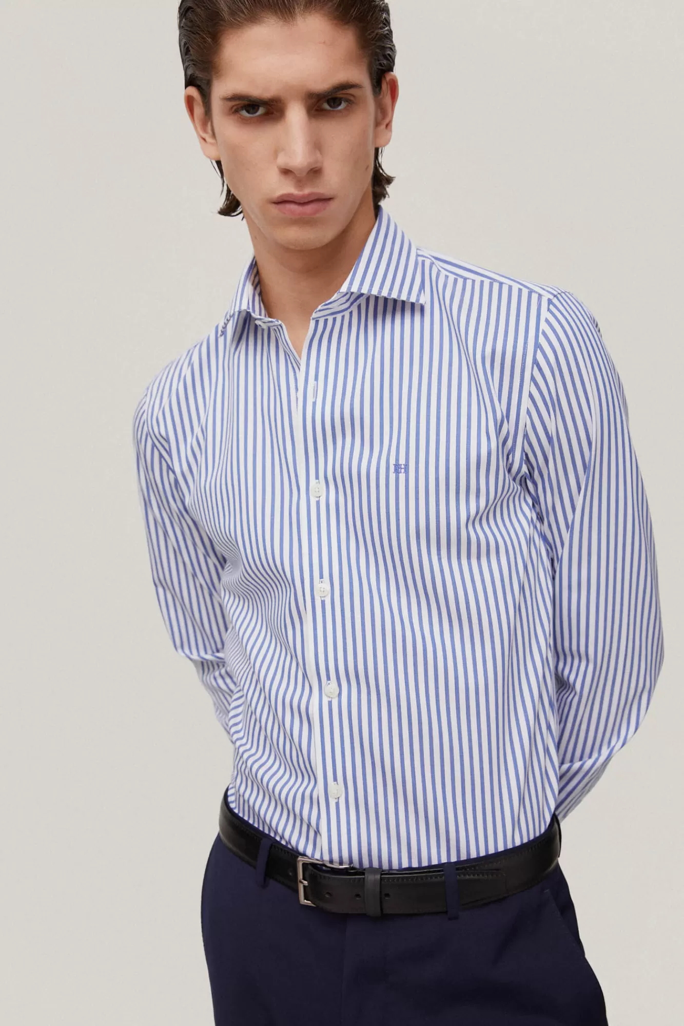 Best Sale Pedro del Hierro Camisa Vestir Rayas Non Iron + Antimanchas Blue