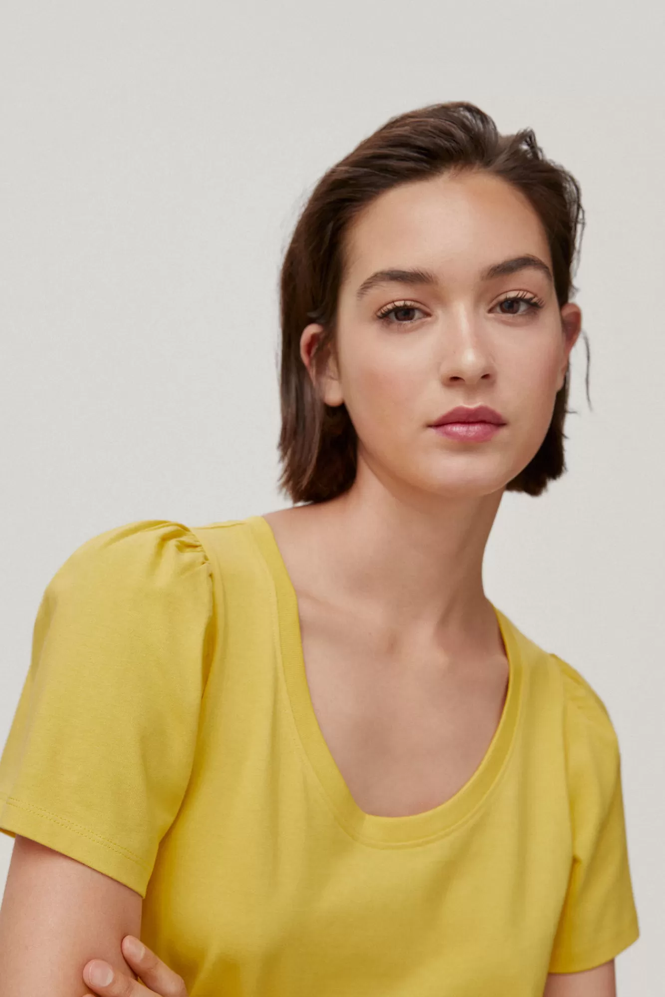 Outlet Pedro del Hierro Camiseta Lisa Manga Corta Yellow