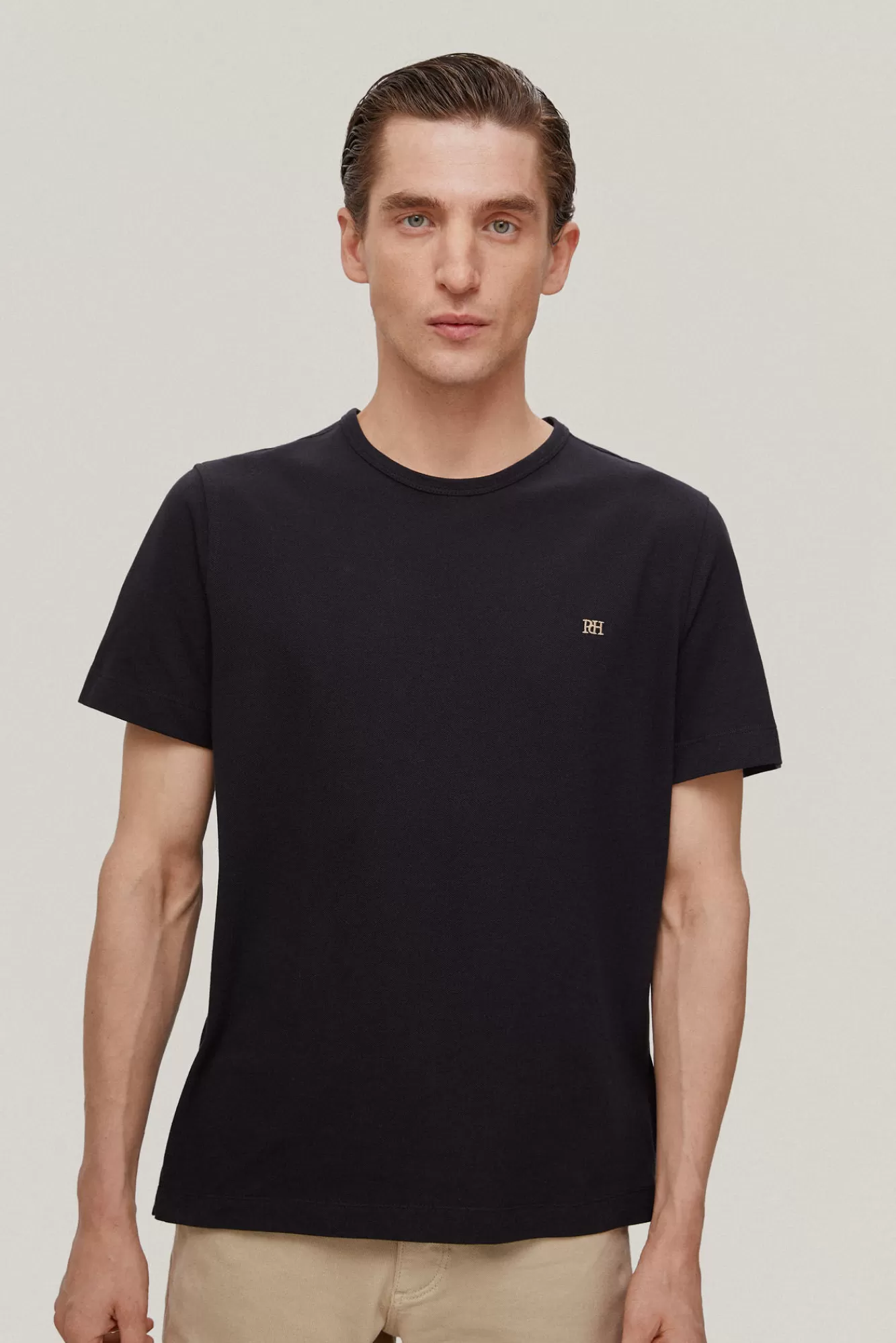 New Pedro del Hierro Camiseta Pique Black