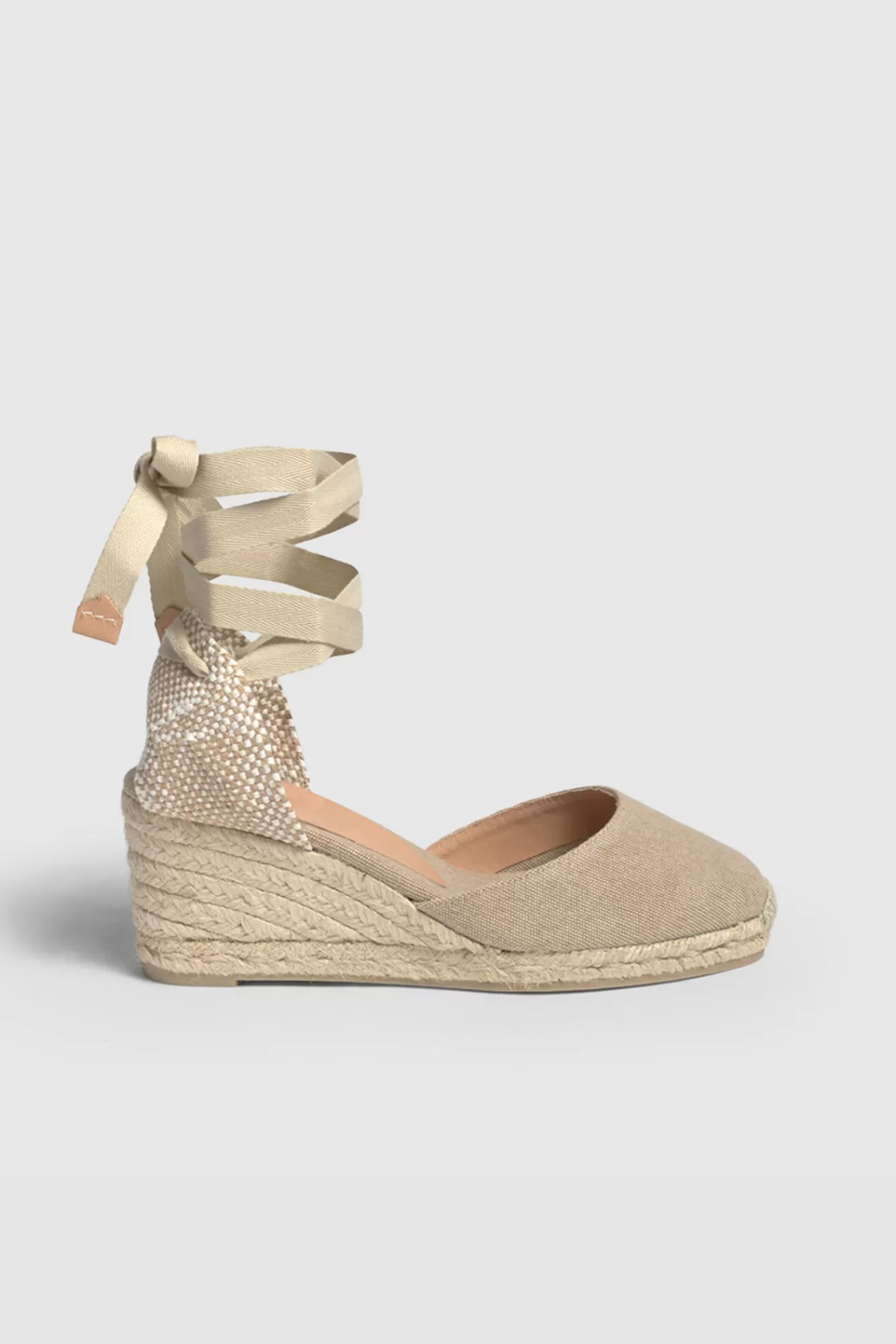 Clearance Castañer Carina Canvas Wedge Espadrille Nude