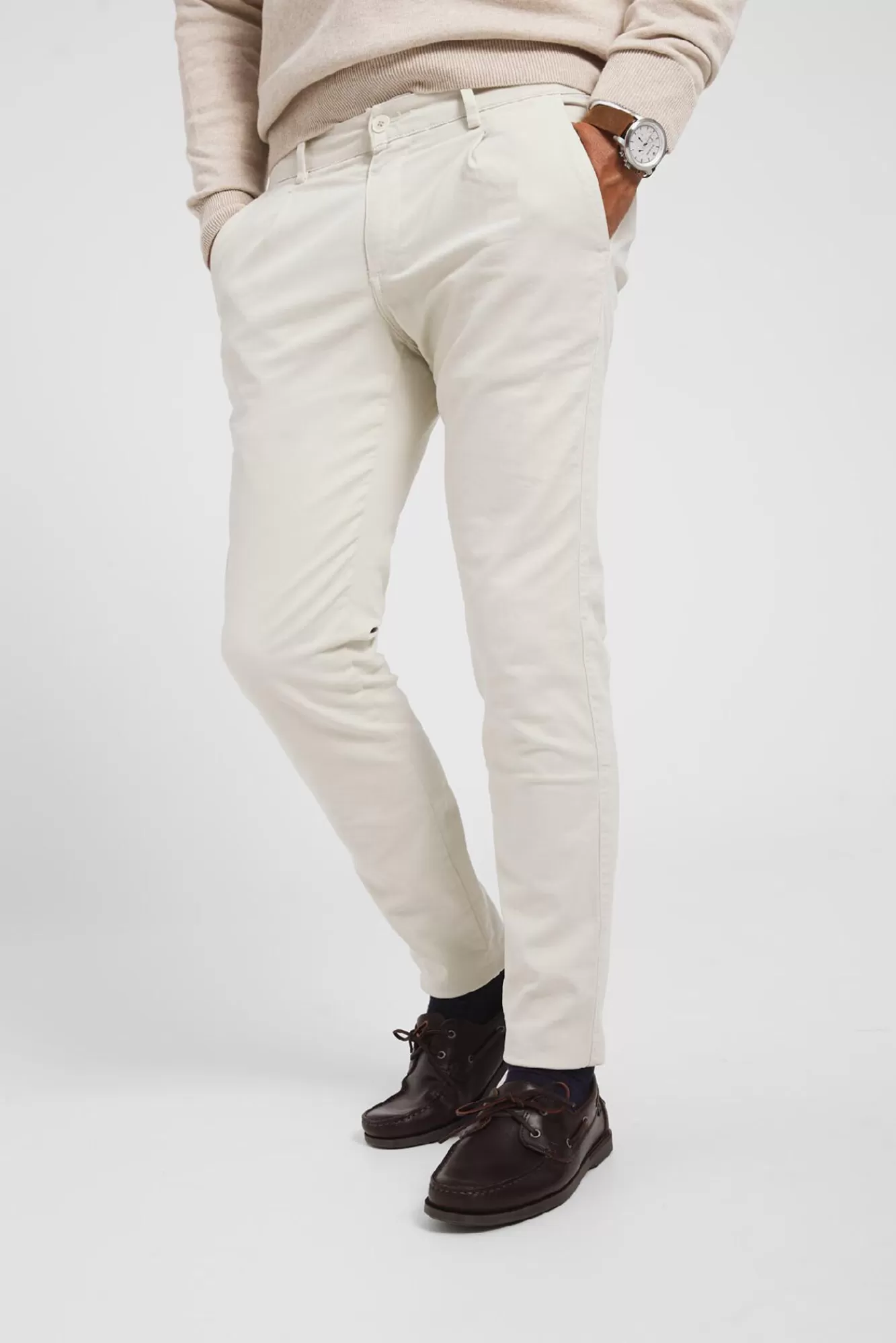 Outlet Silbon Casual Stone Darted Chinos Beige