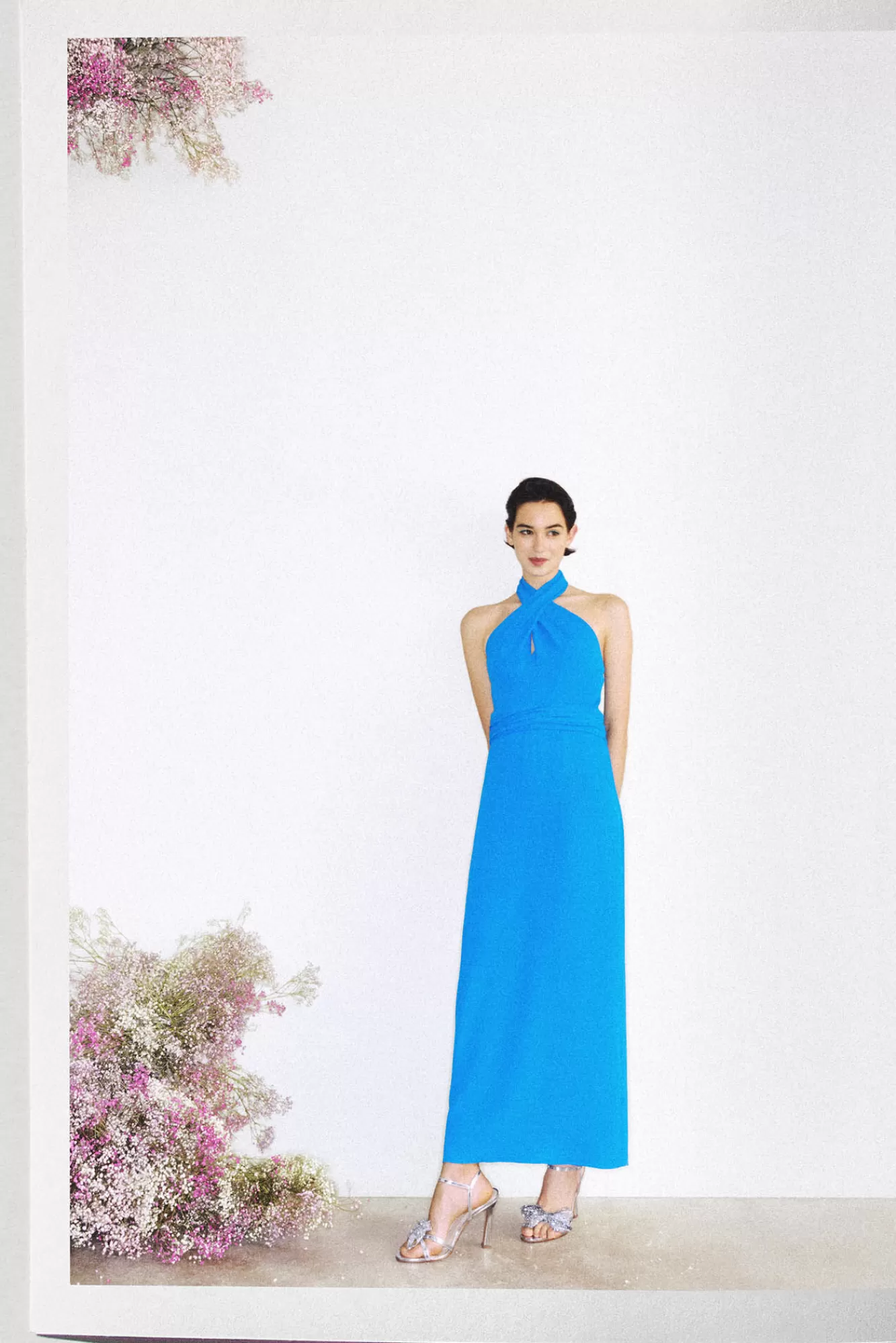 Shop TFP by Tamara Falcó Chabeli Plain Midi Dress Blue