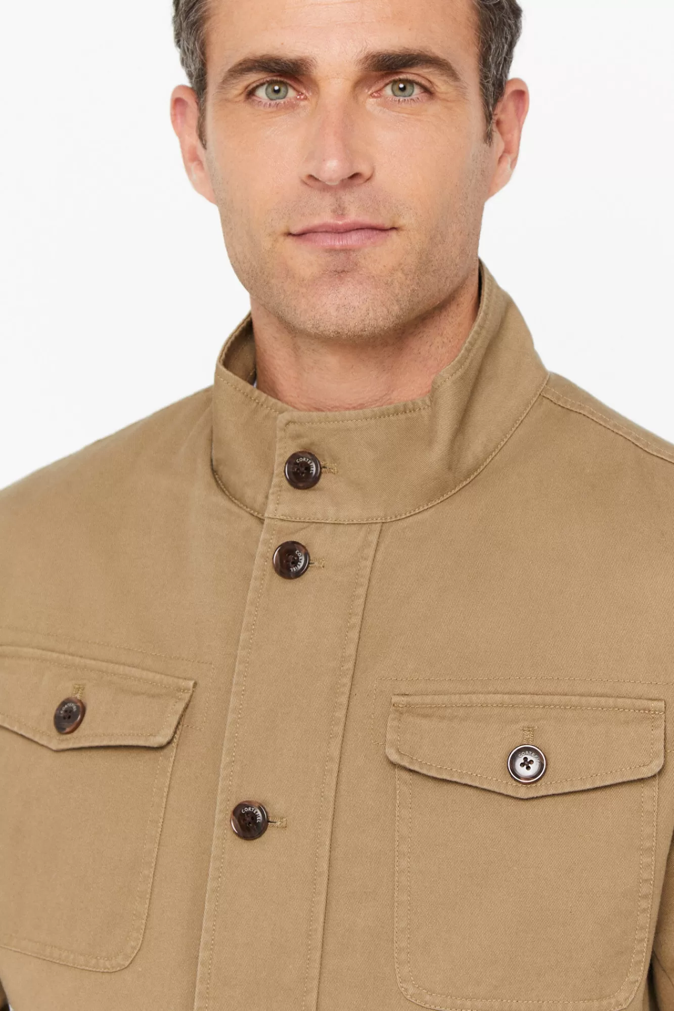 Online Cortefiel Cotton Safari Jacket Beige