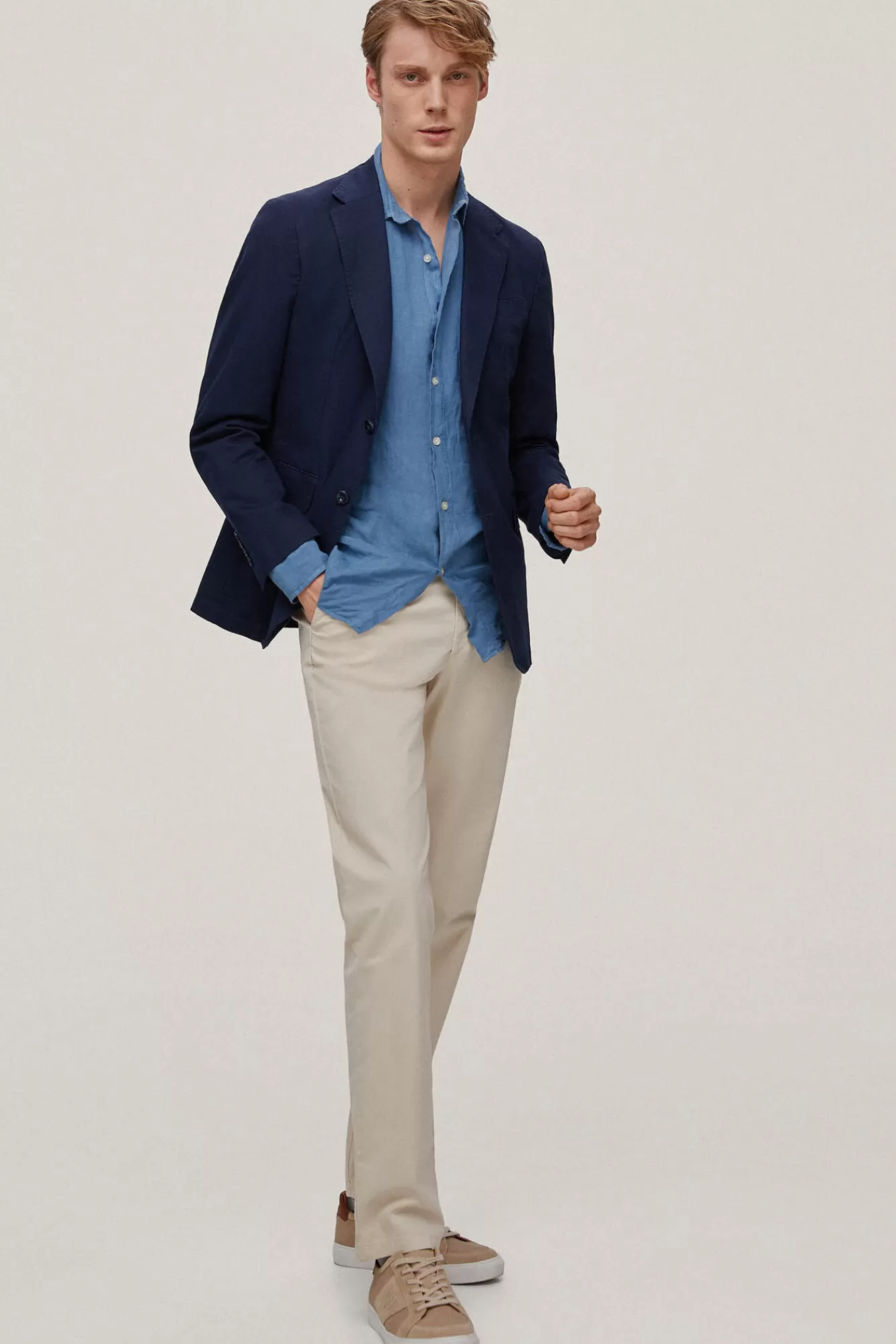 Clearance Pedro del Hierro Cotton/Linen Blazer Blue