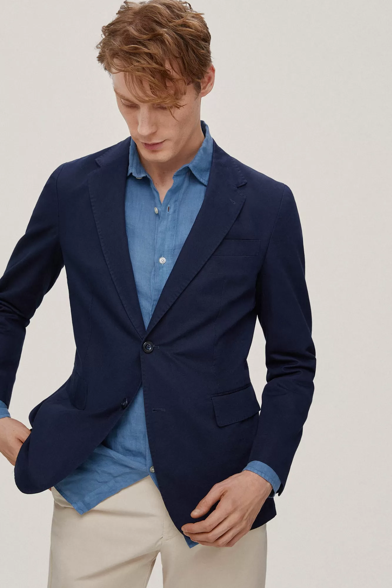 Clearance Pedro del Hierro Cotton/Linen Blazer Blue