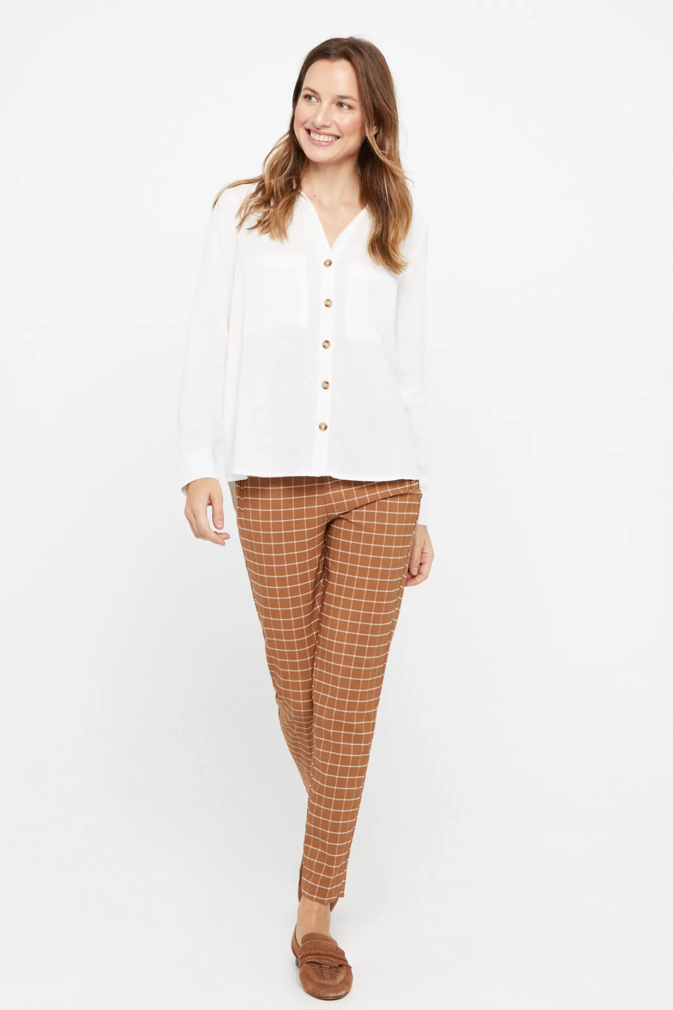 Fashion Cortefiel Country-Style Cotton Shirt White