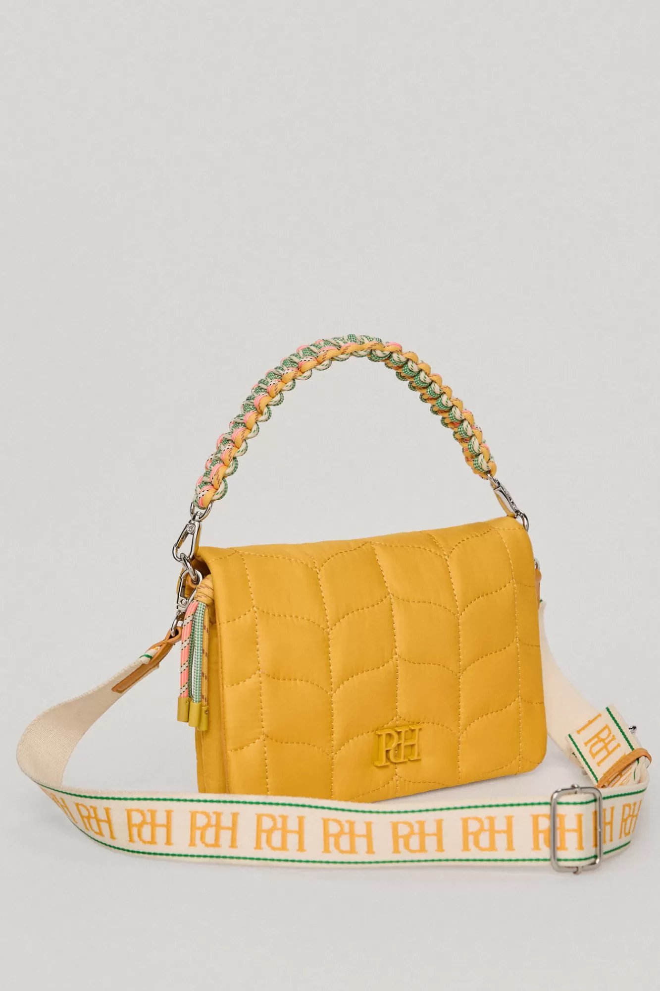 Clearance Pedro del Hierro Crossbody Bag With Padded Nylon Flap Yellow