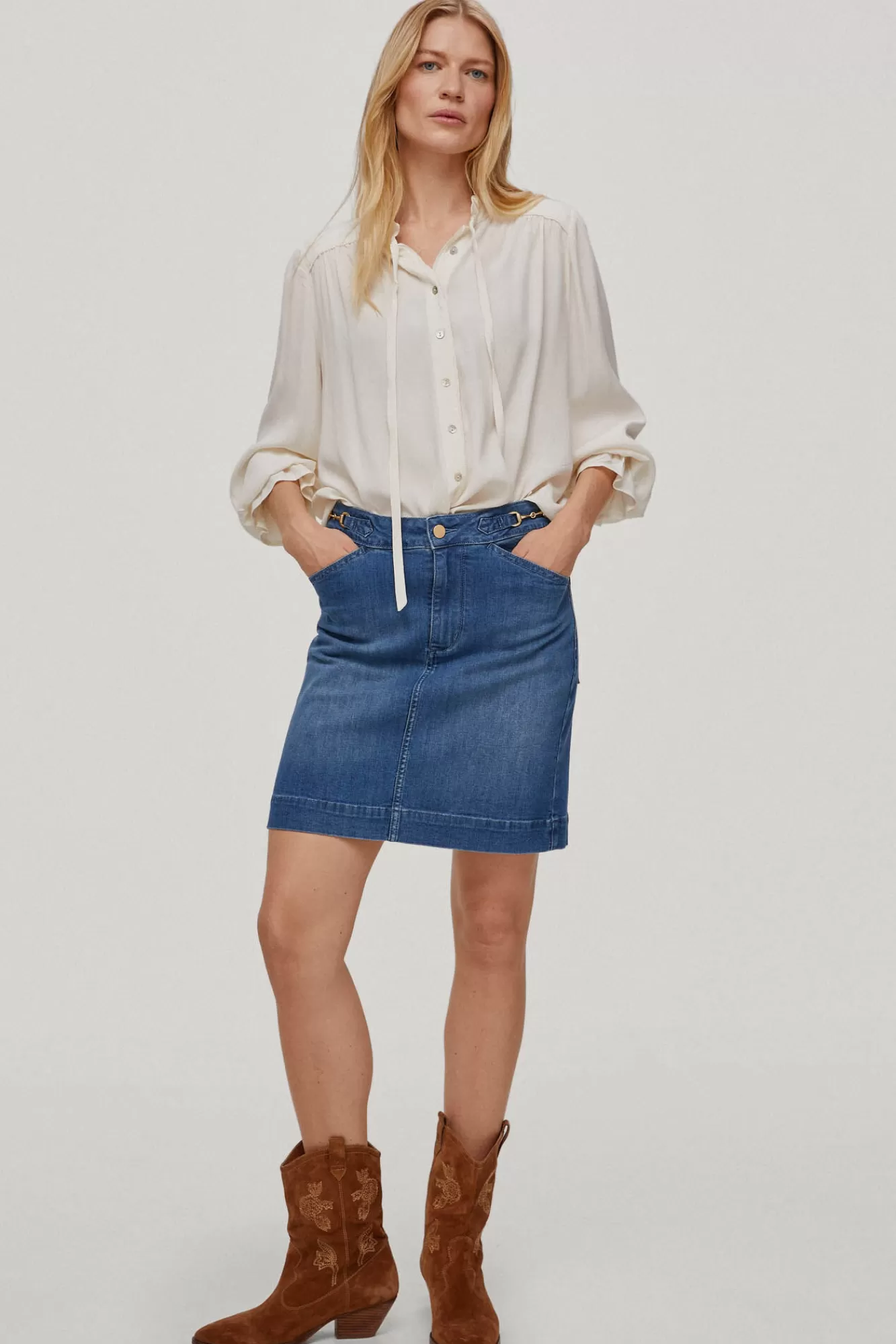 Cheap Pedro del Hierro Denim Skirt Blue