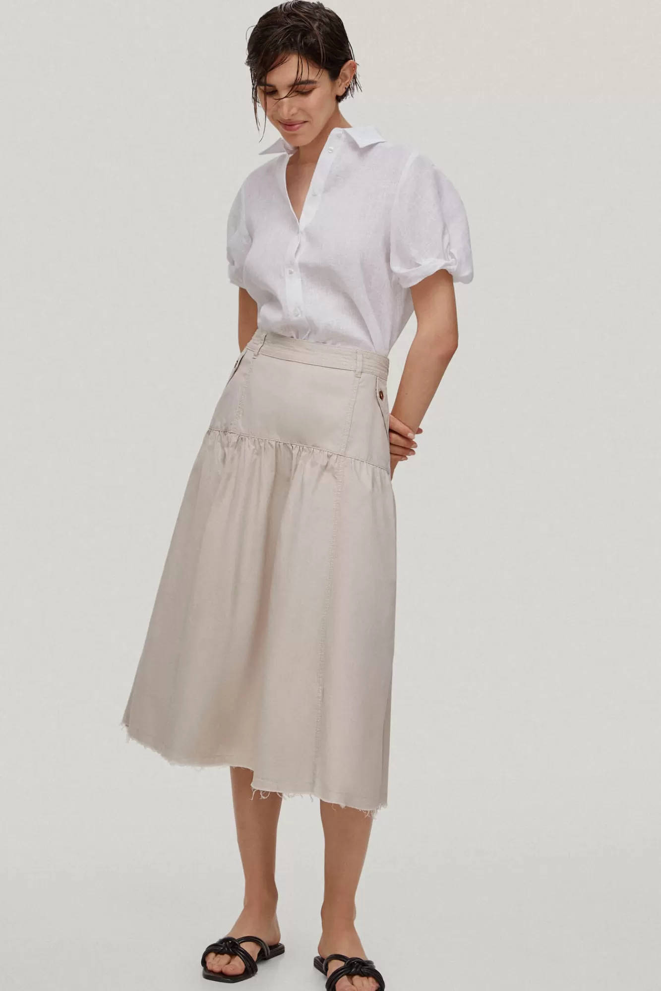 Outlet Pedro del Hierro Denim Skirt Beige