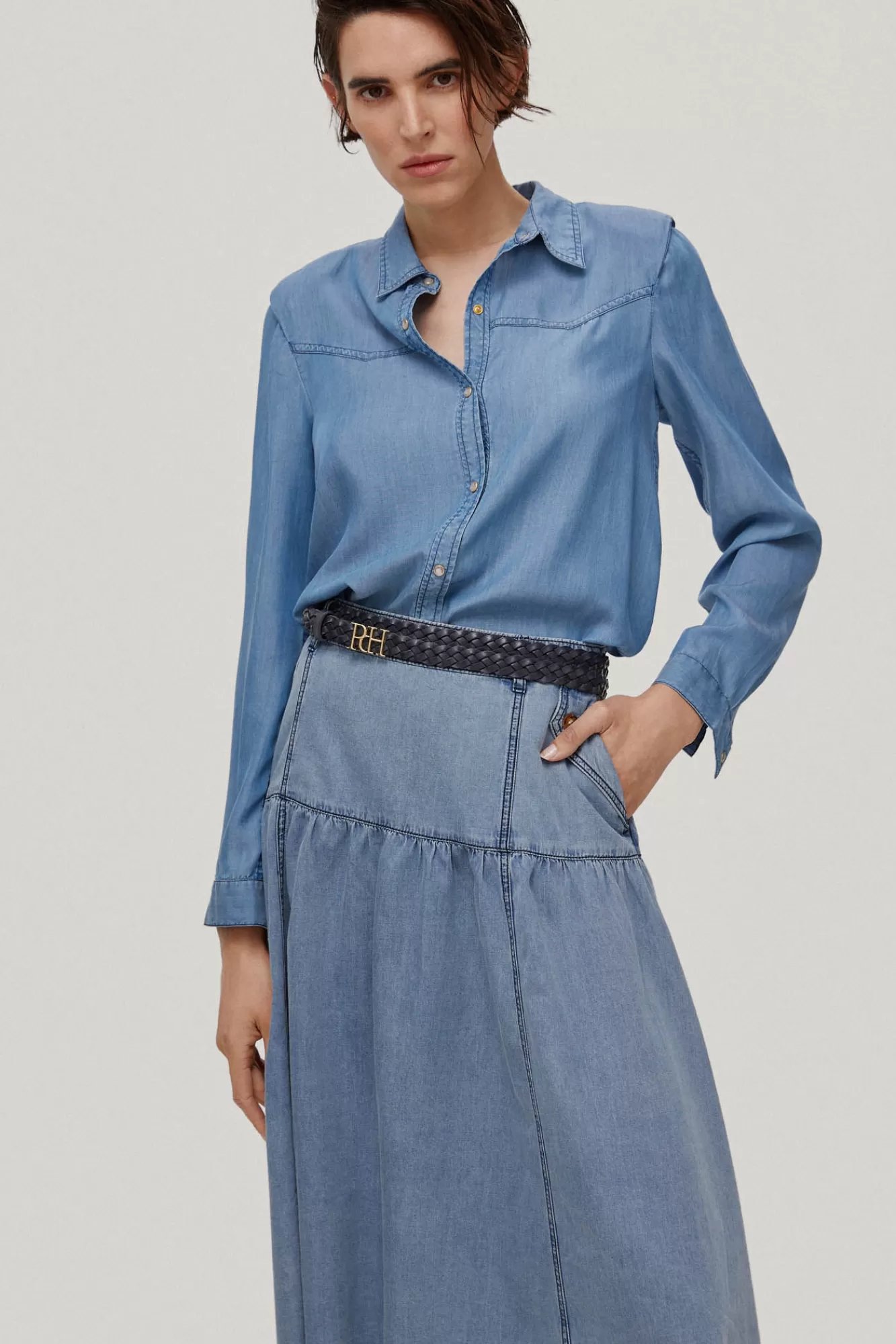 Cheap Pedro del Hierro Denim Skirt Blue