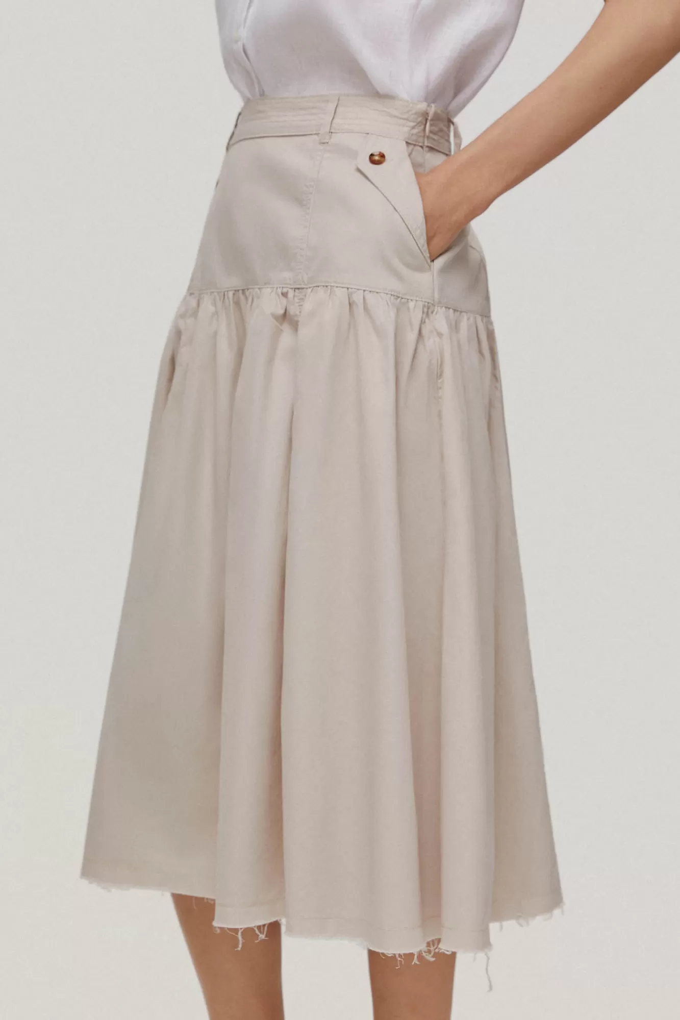 Outlet Pedro del Hierro Denim Skirt Beige