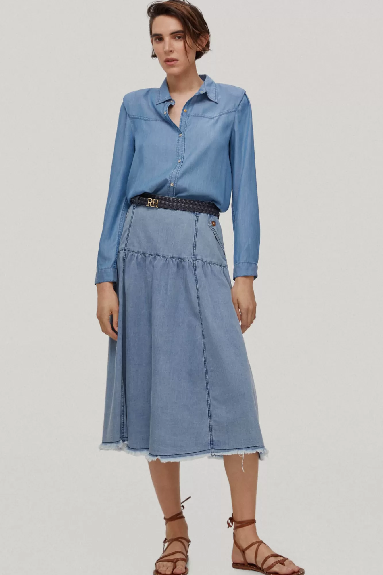 Cheap Pedro del Hierro Denim Skirt Blue