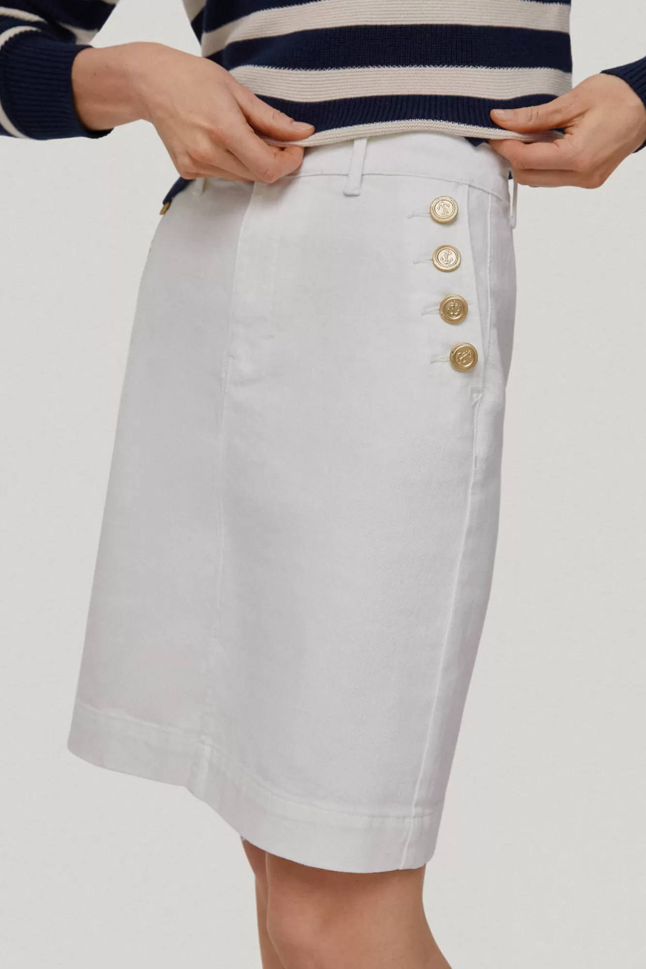 Cheap Pedro del Hierro Denim Skirt Buttons Ecru