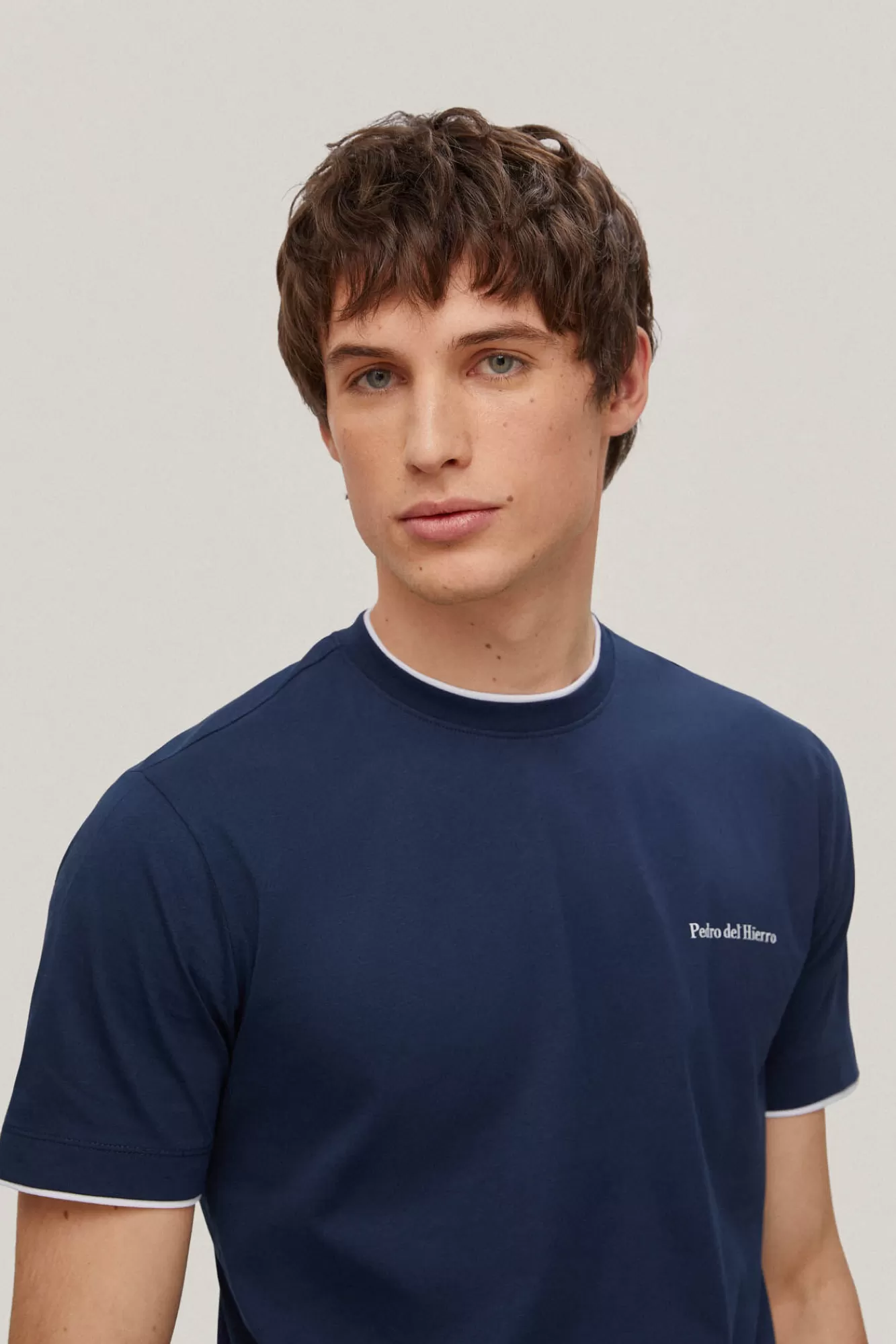 Online Pedro del Hierro Double-Collar T-Shirt Blue