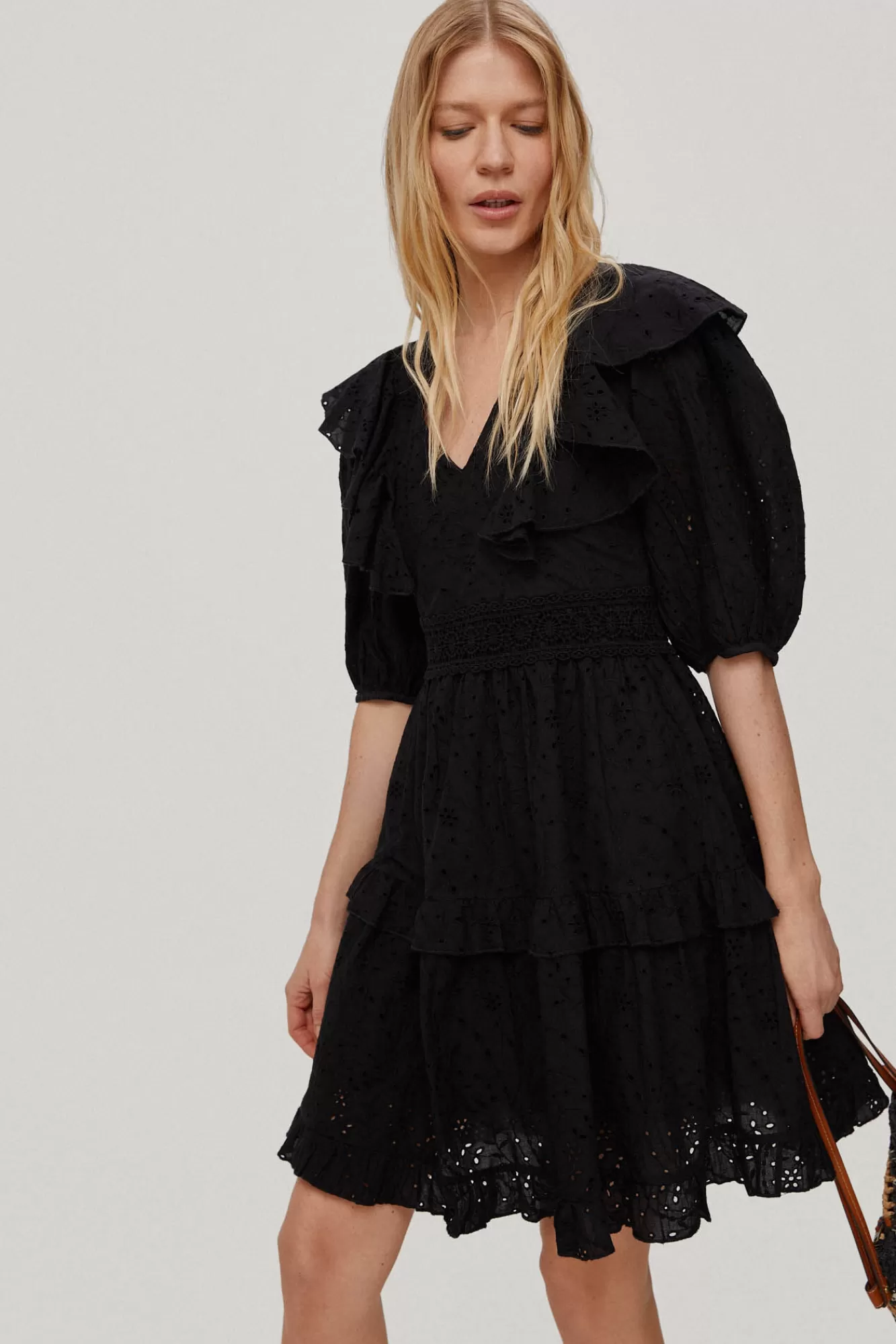 Shop Pedro del Hierro Embroidered Dress Black