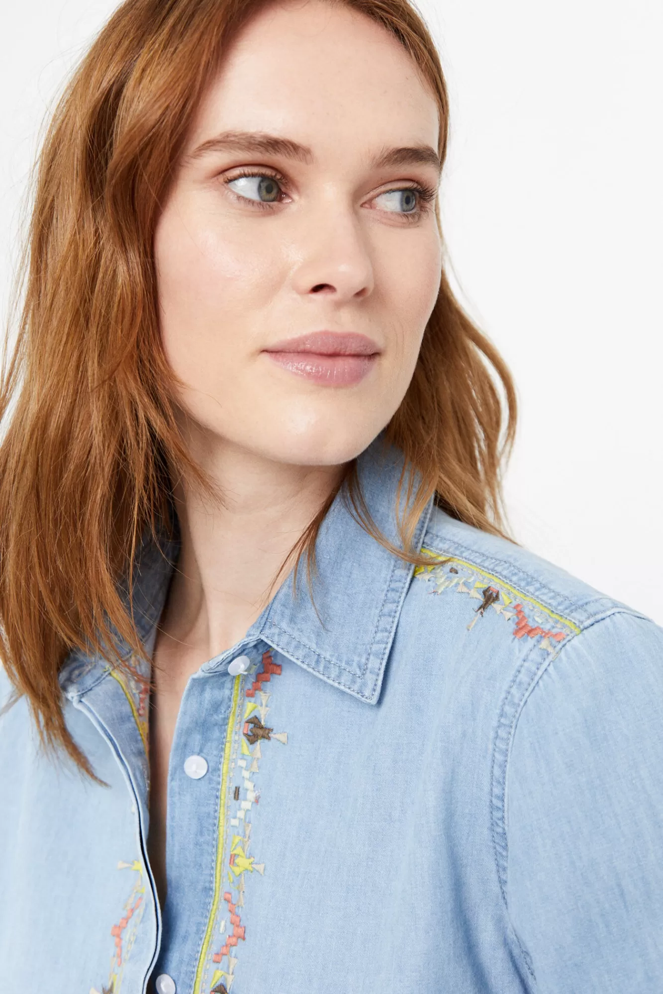 Best Cortefiel Embroidered Shirt Blue