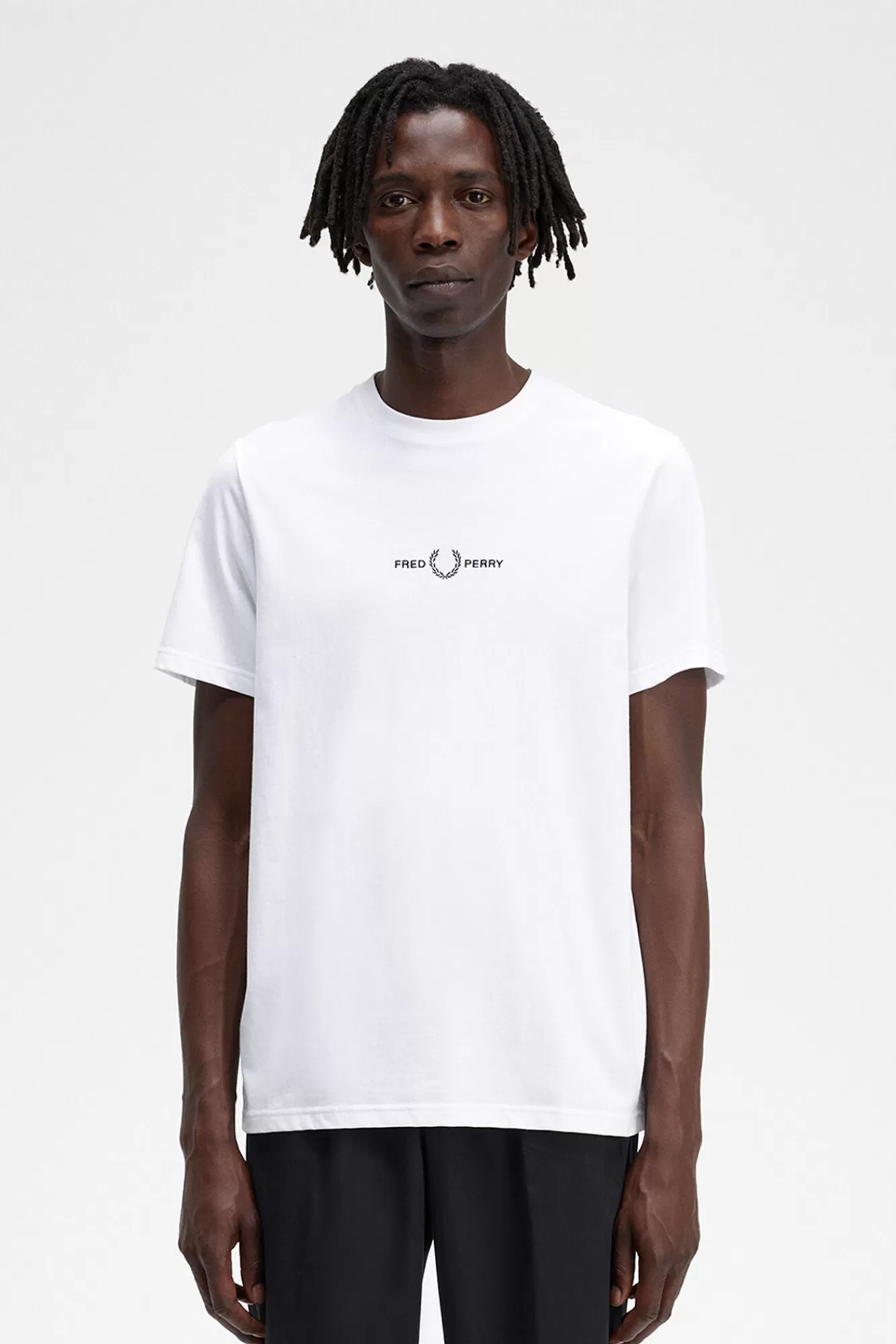 Sale Fred Perry Embroidered T-Shirt White