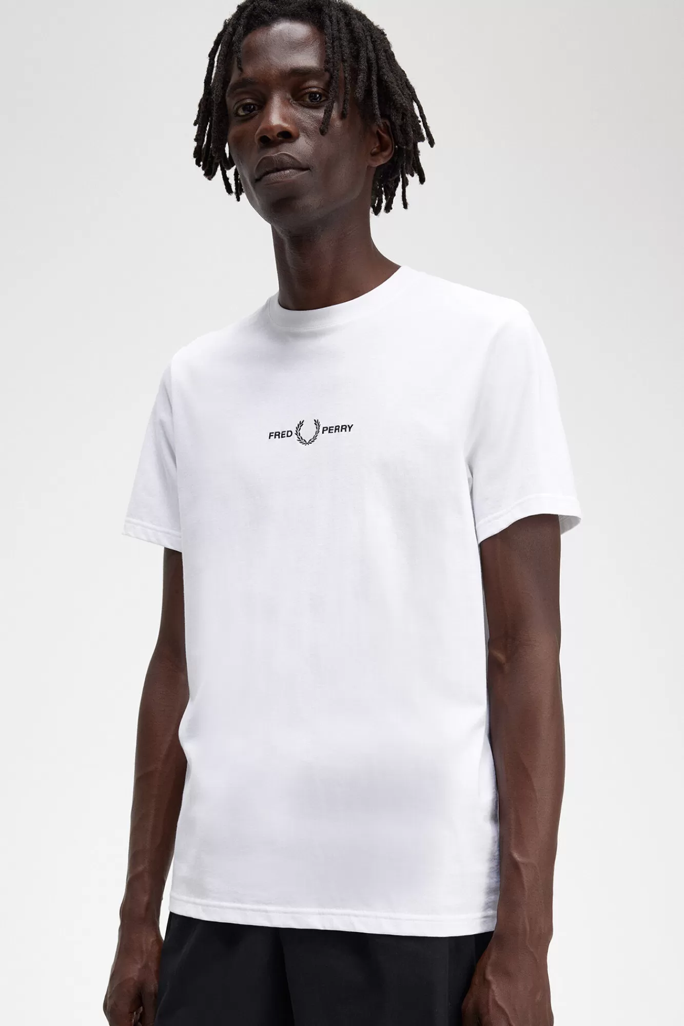 Sale Fred Perry Embroidered T-Shirt White