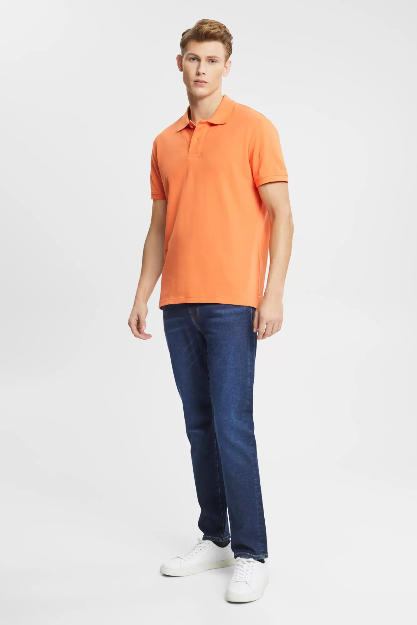 Cheap Esprit Essential Pique Polo Shirt Orange