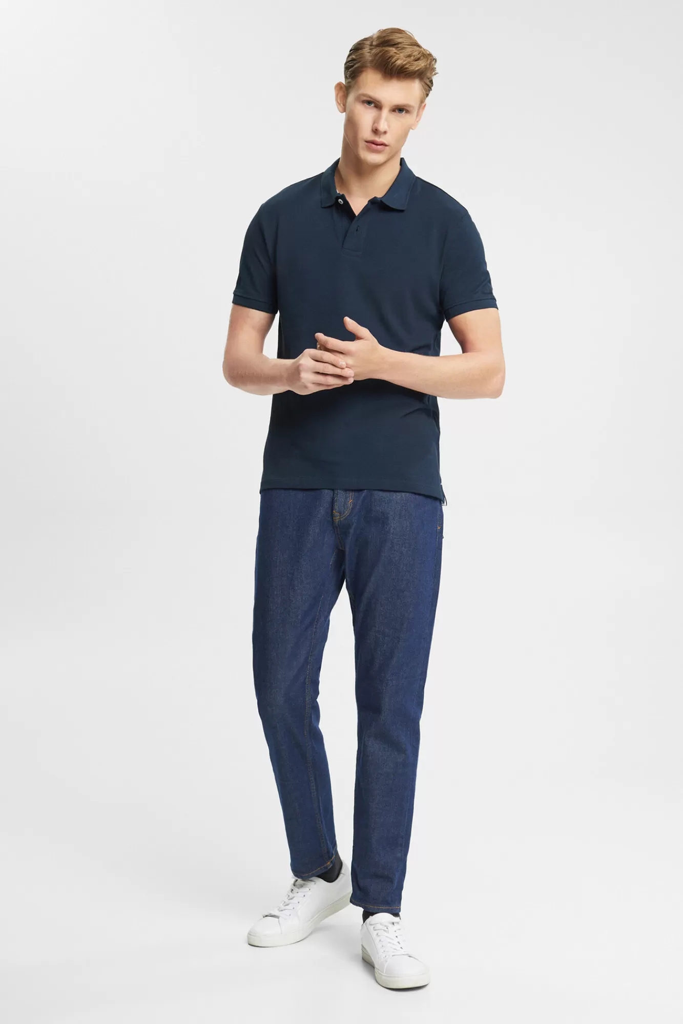 Best Esprit Essential Pique Polo Shirt Navy