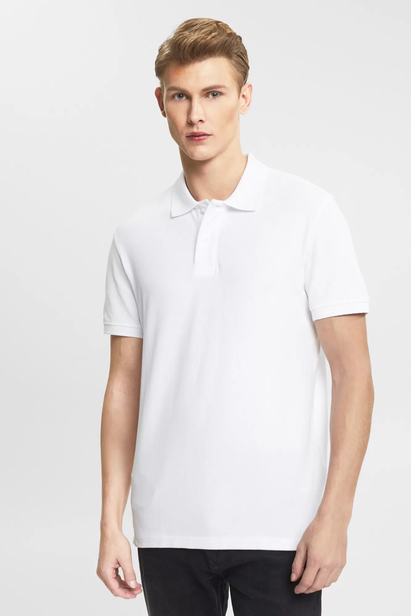 Fashion Esprit Essential Pique Polo Shirt White