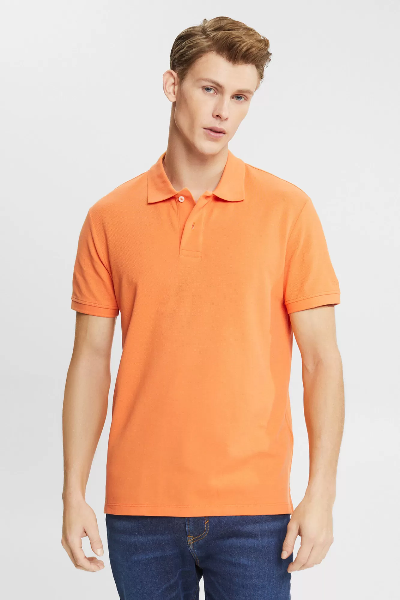 Cheap Esprit Essential Pique Polo Shirt Orange