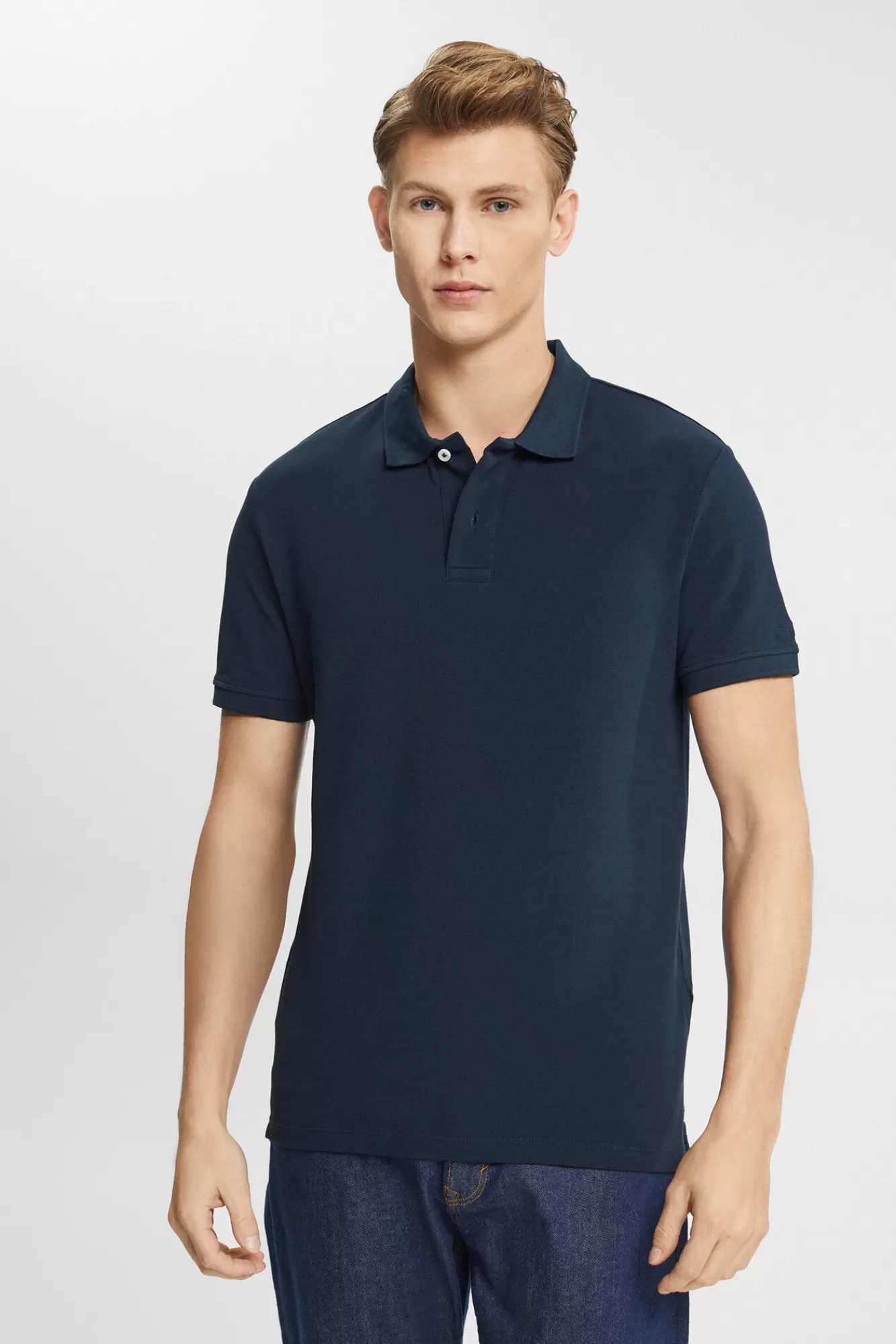 Best Esprit Essential Pique Polo Shirt Navy