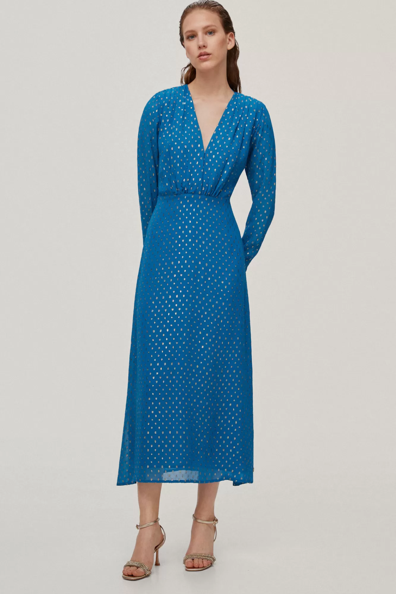 Fashion Pedro del Hierro Fil Coupe Dress Turquoise