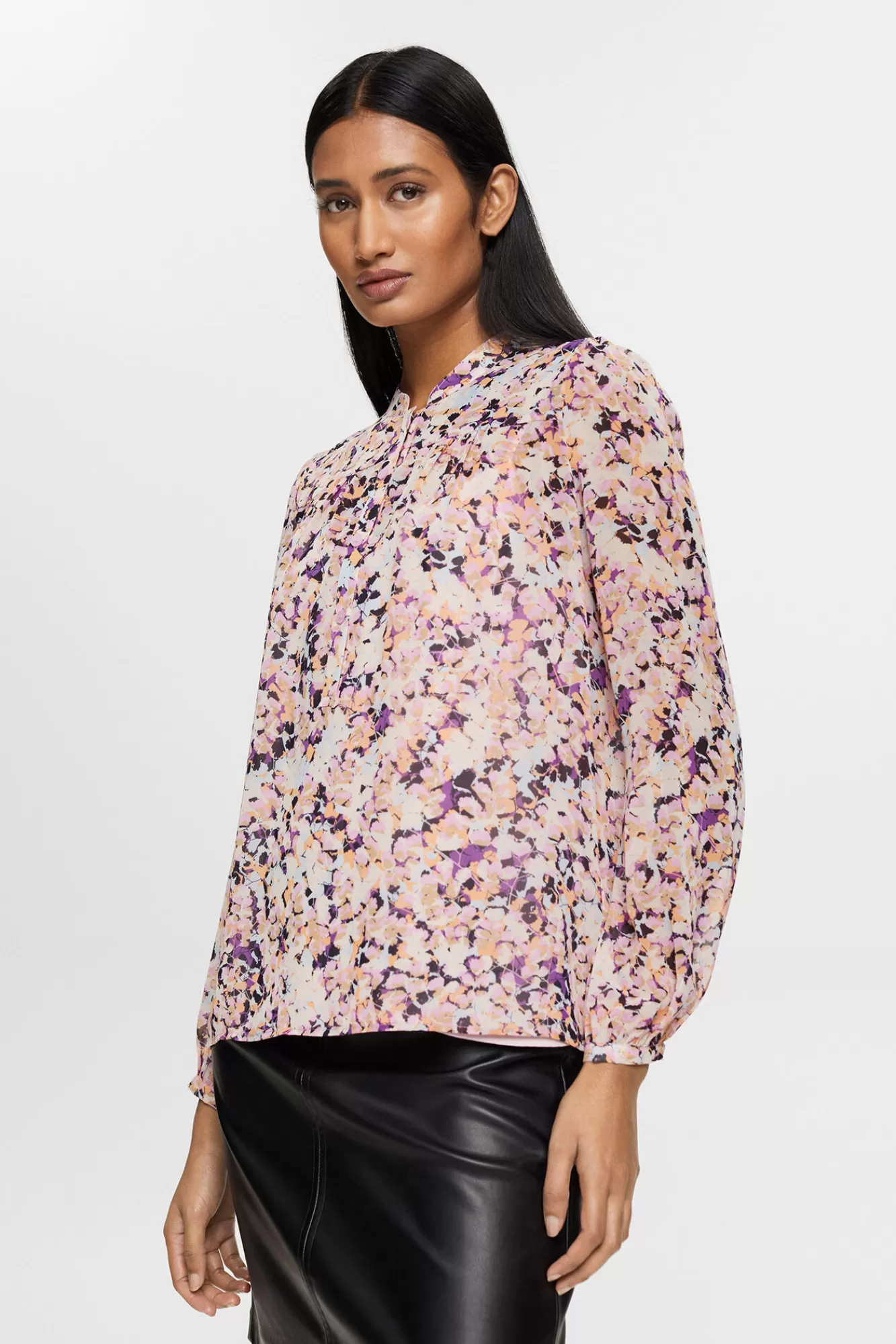 Fashion Esprit Floral Print Chiffon Blouse Multicolour