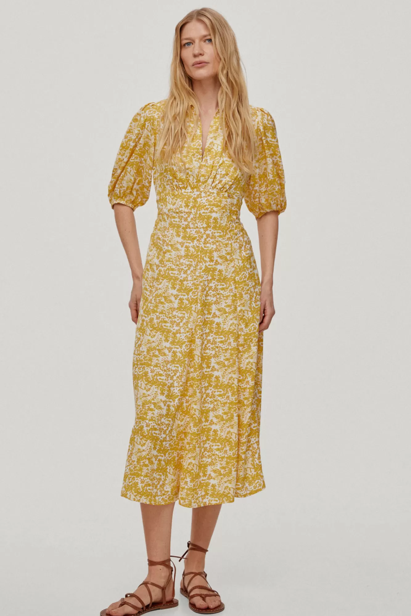 Fashion Pedro del Hierro Fluid Floral Print Dress Yellow