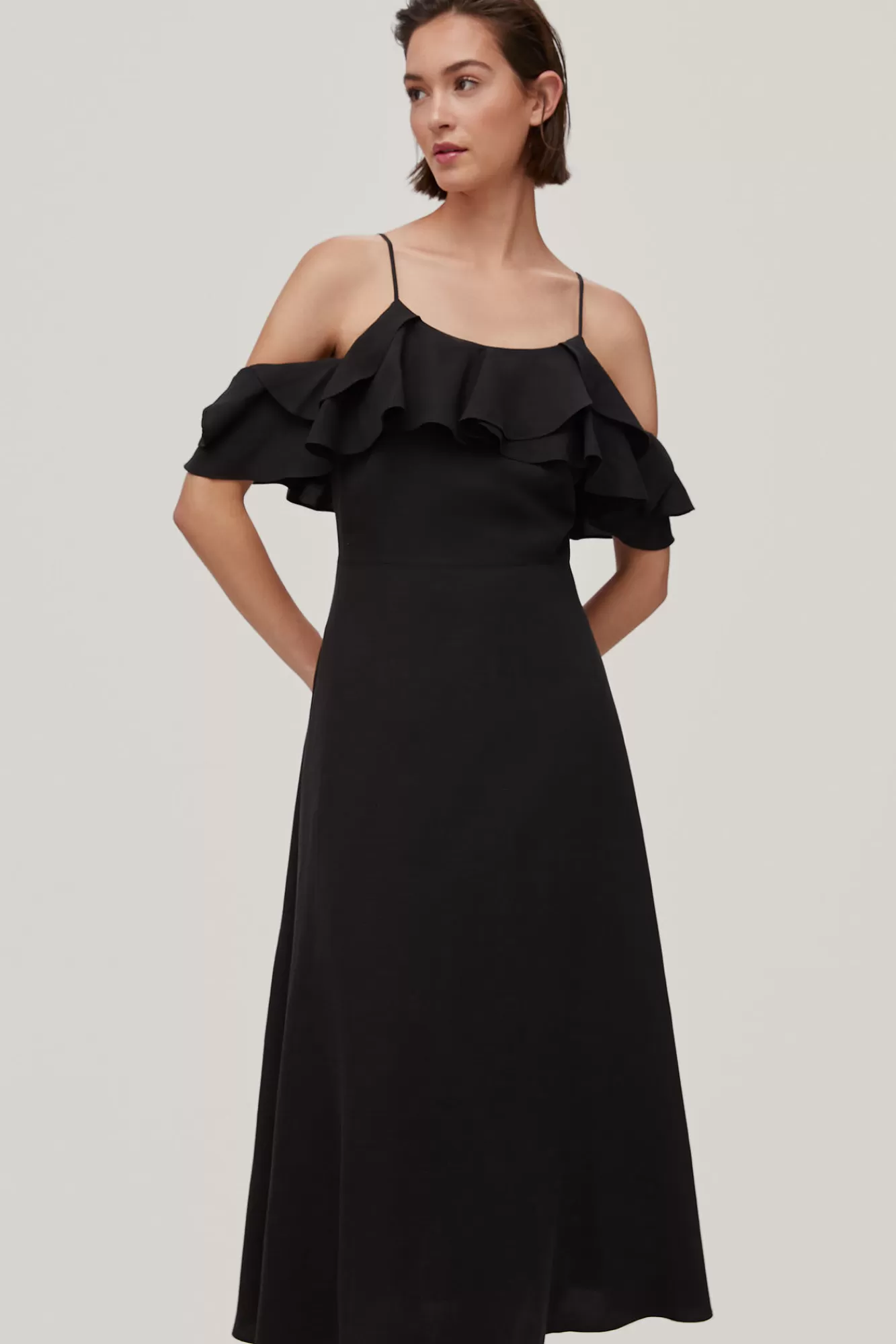 Online Pedro del Hierro Fluid Ruffle Dress Black