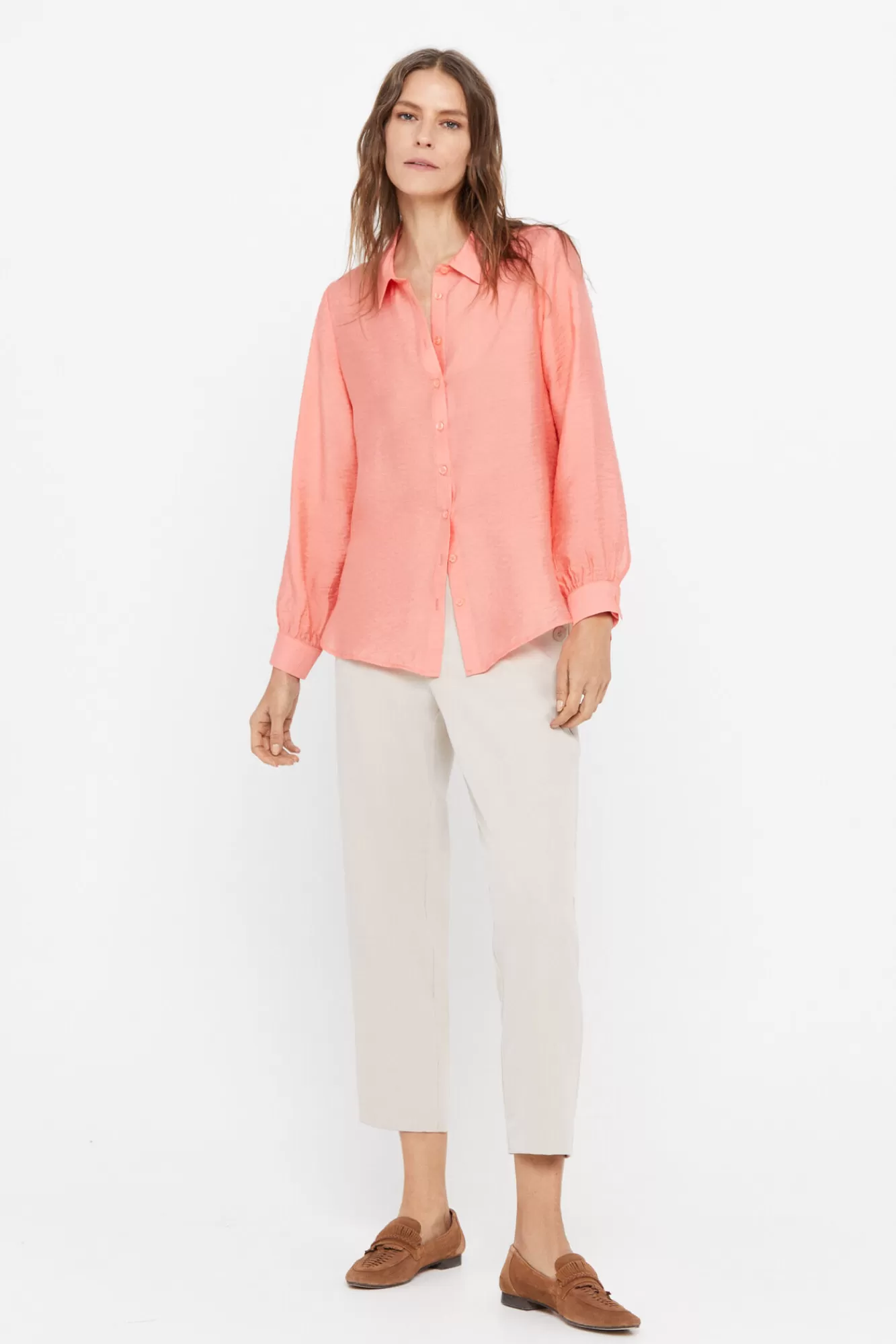 Clearance Cortefiel Fluid Shirt Coral