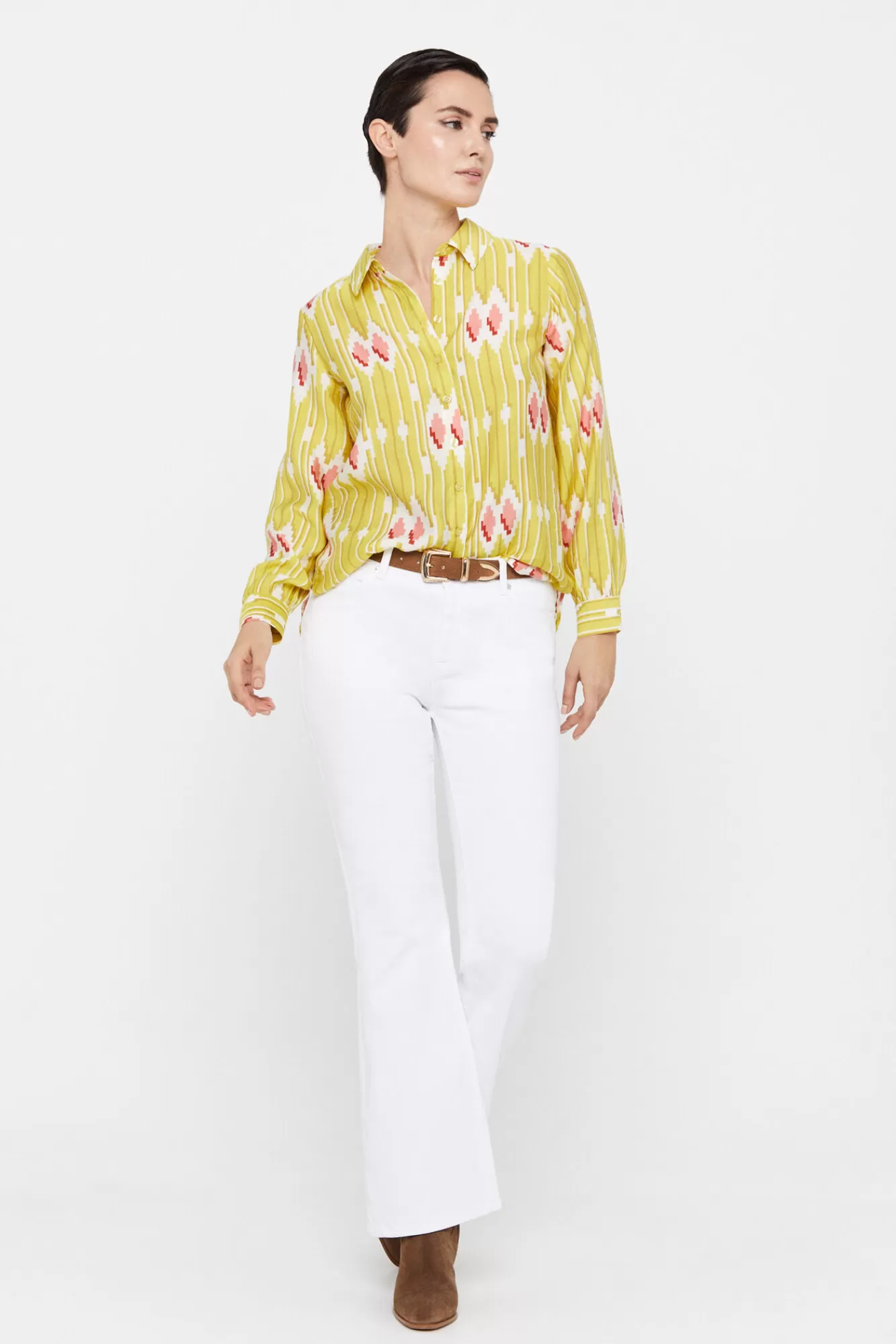 Cheap Cortefiel Fluid Shirt Printed Yellow